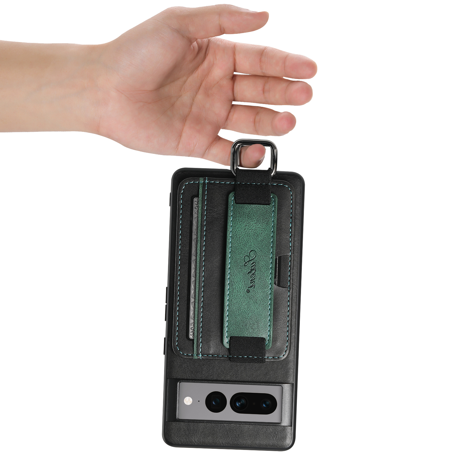 SUTENI H13YL Phone Case Wrist Strap Ring Buckle PU Leather Card Holder Stand For Google Pixel 9XL 8Pro 7A 7P 7 6A 6P 6