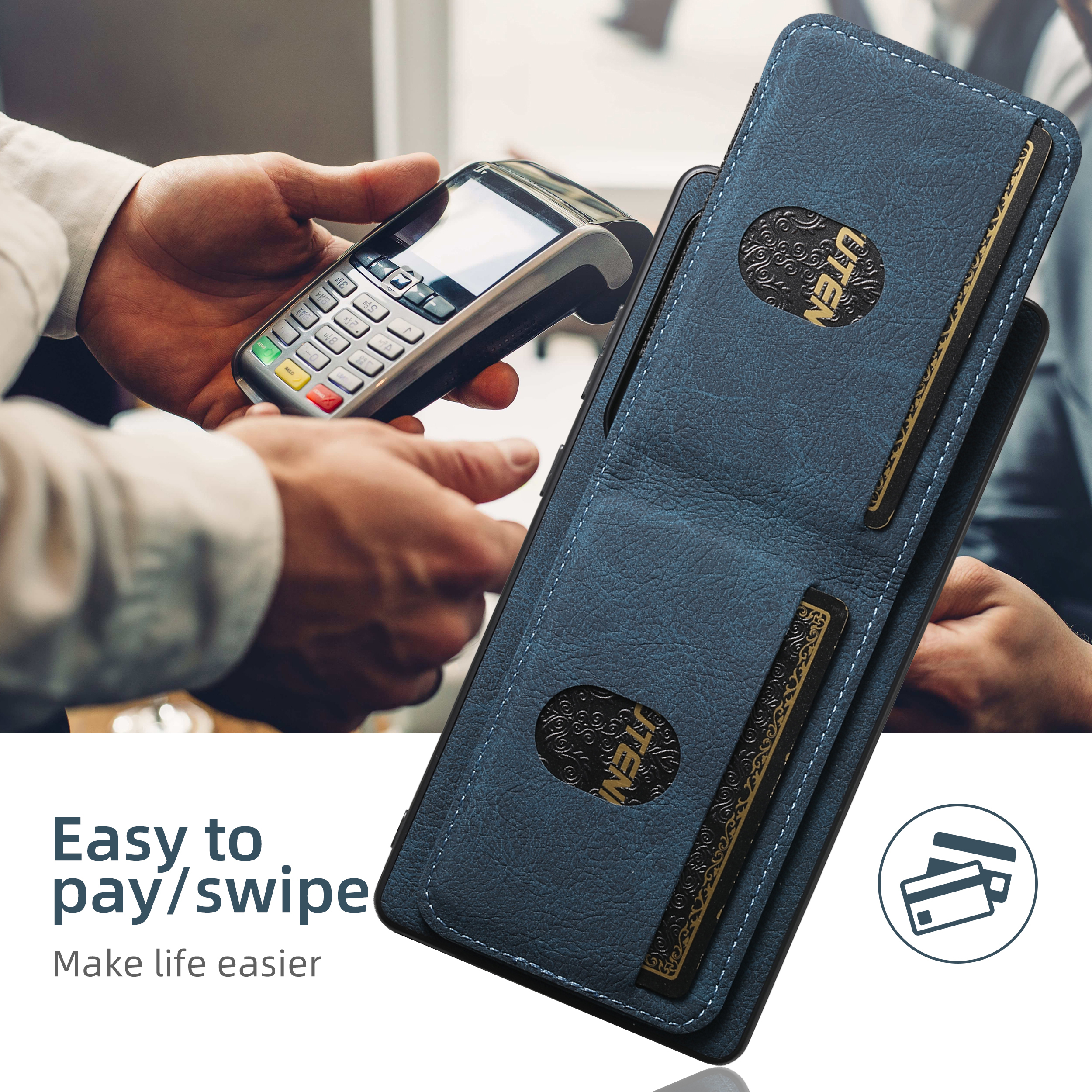 SUTENI H03LZ Luxury PU Leather Card Holder Stand Phone Case Frosted Feel For Samsung S25Ultra S24Plus S23 S22 Note20