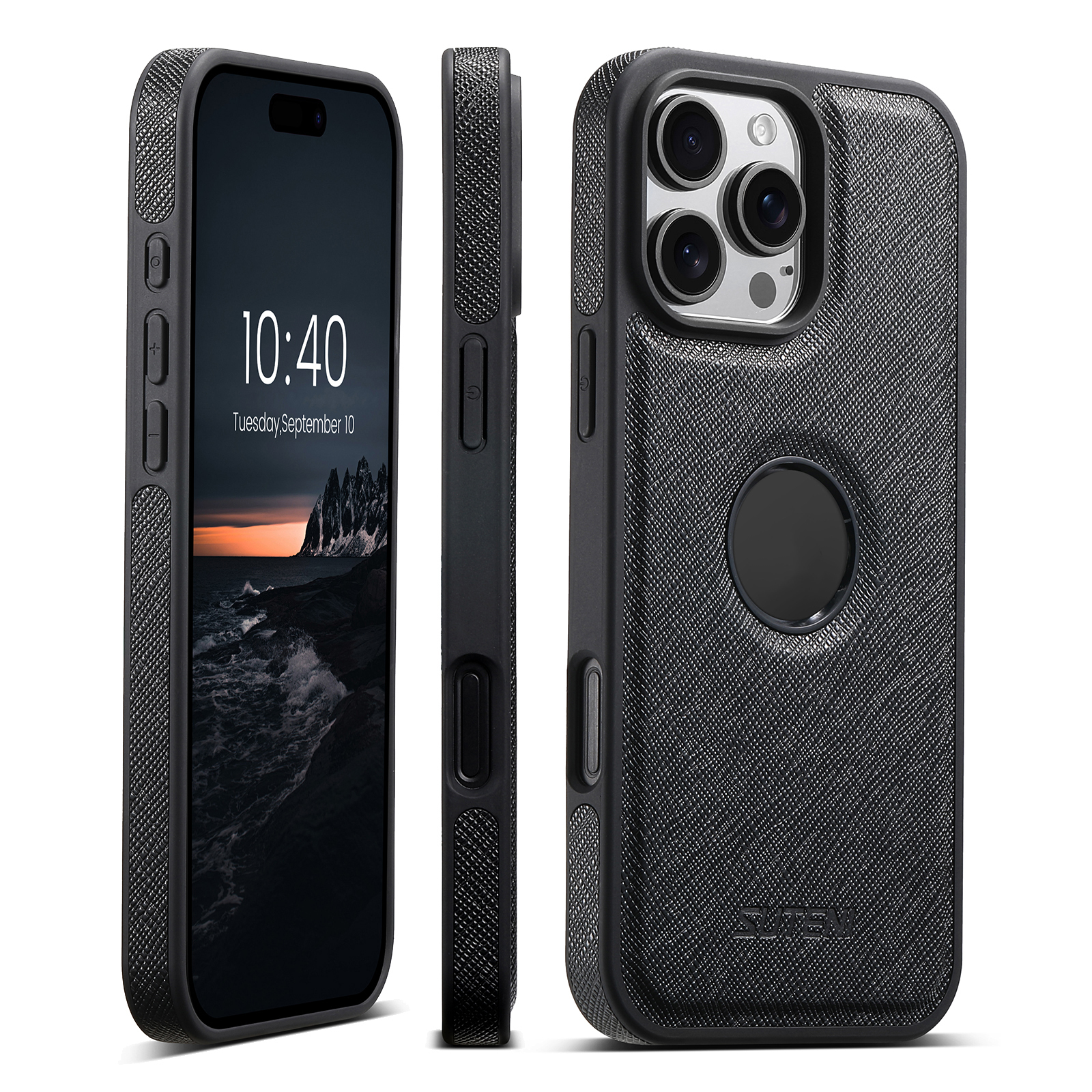 SUTENI G1SZ Luxury PU Leather Magnet Wireless Charging Phone Case For iPhone 16 Pro Max 15 Plus 14 Pro 13 12
