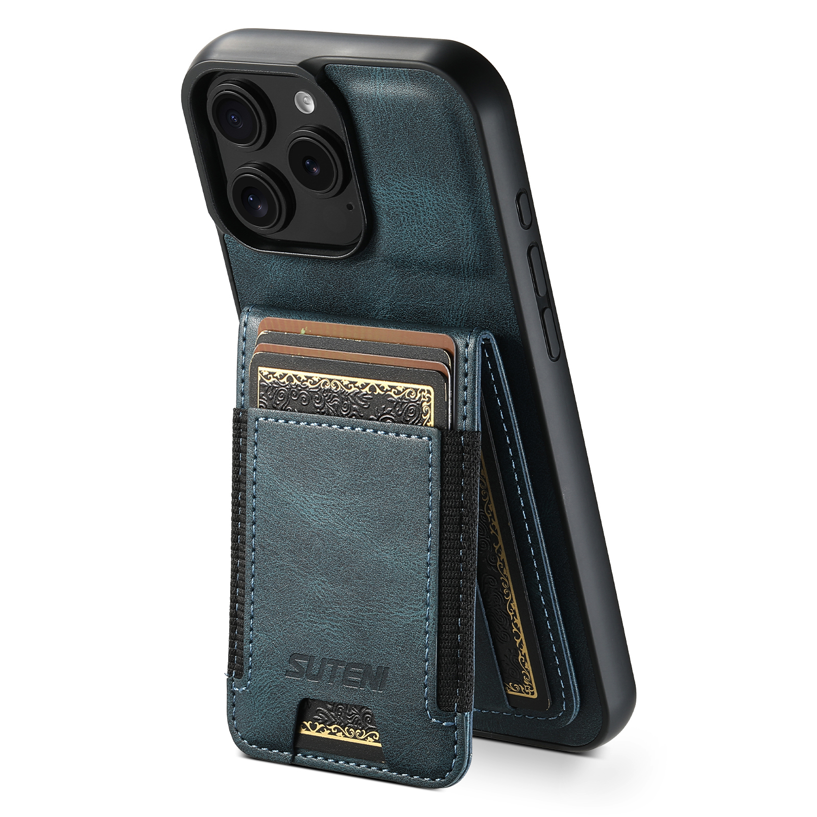 SUTENI H03YL Card Holder Phone Case Luxury PU Leather Stand For iPhone 16 Pro Max 15 Plus 14 13 12 11