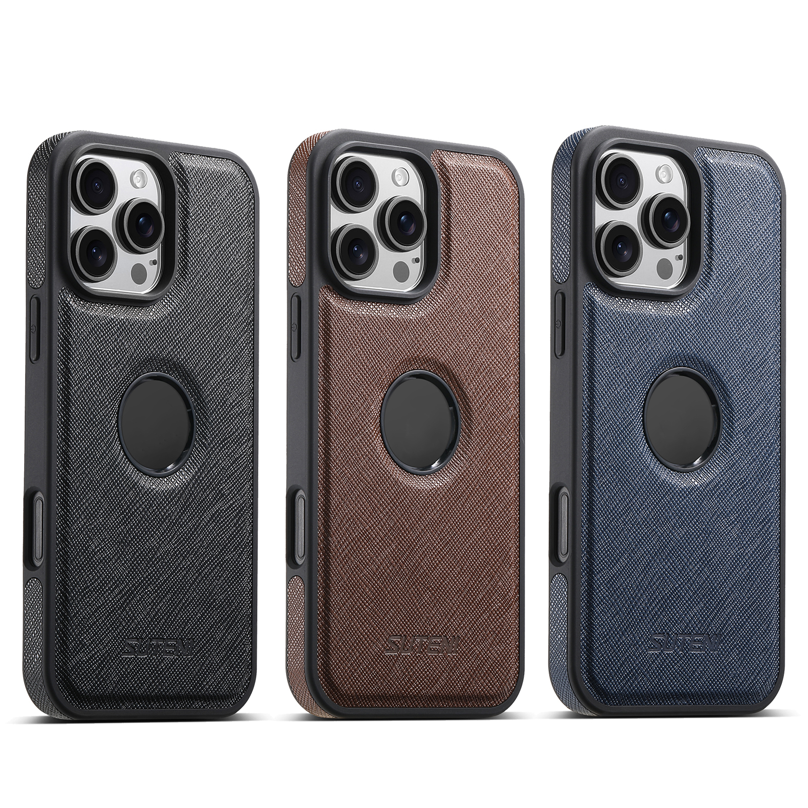 SUTENI G1SZ Luxury PU Leather Magnet Wireless Charging Phone Case For iPhone 16 Pro Max 15 Plus 14 Pro 13 12