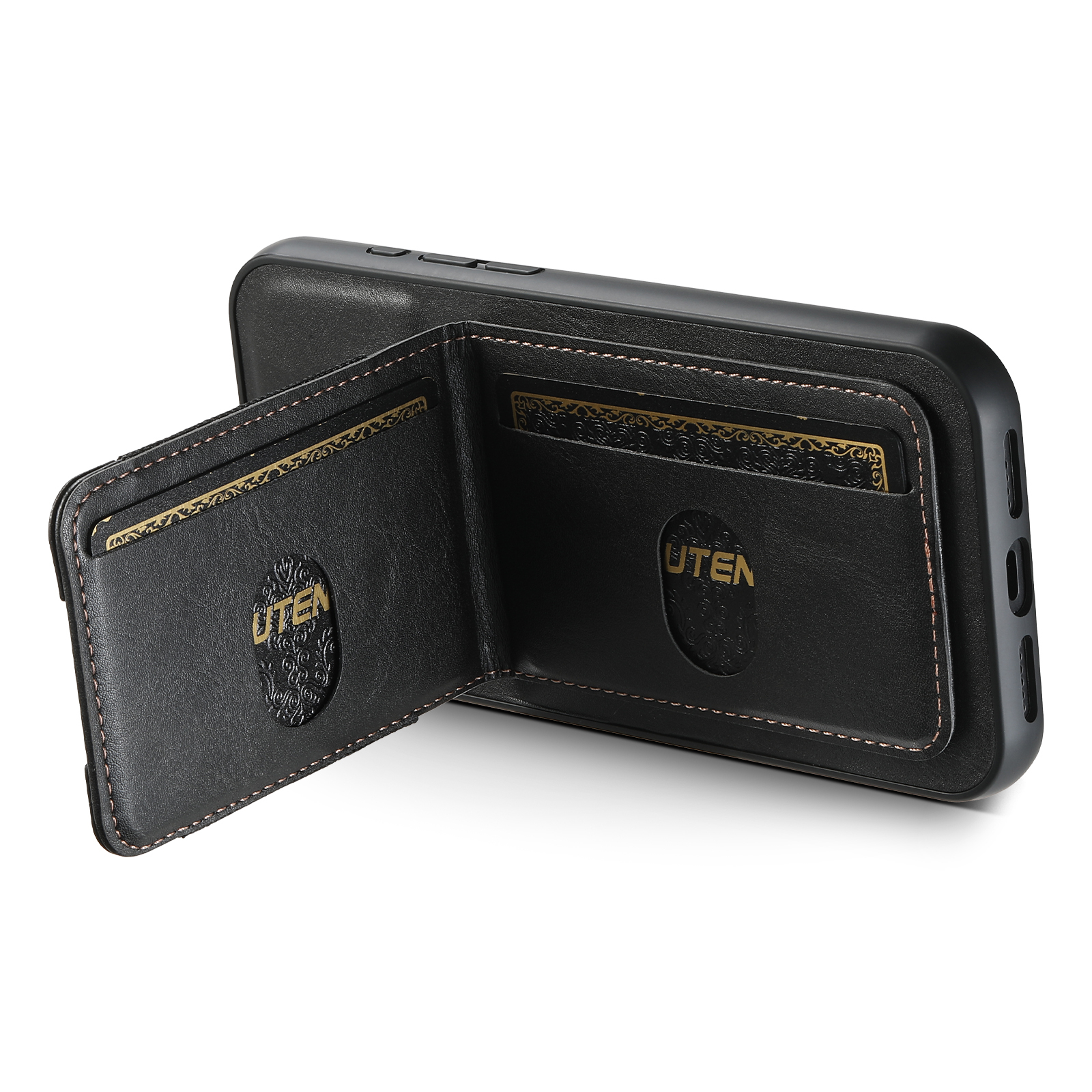 SUTENI H03YL Card Holder Phone Case Luxury PU Leather Stand For iPhone 16 Pro Max 15 Plus 14 13 12 11