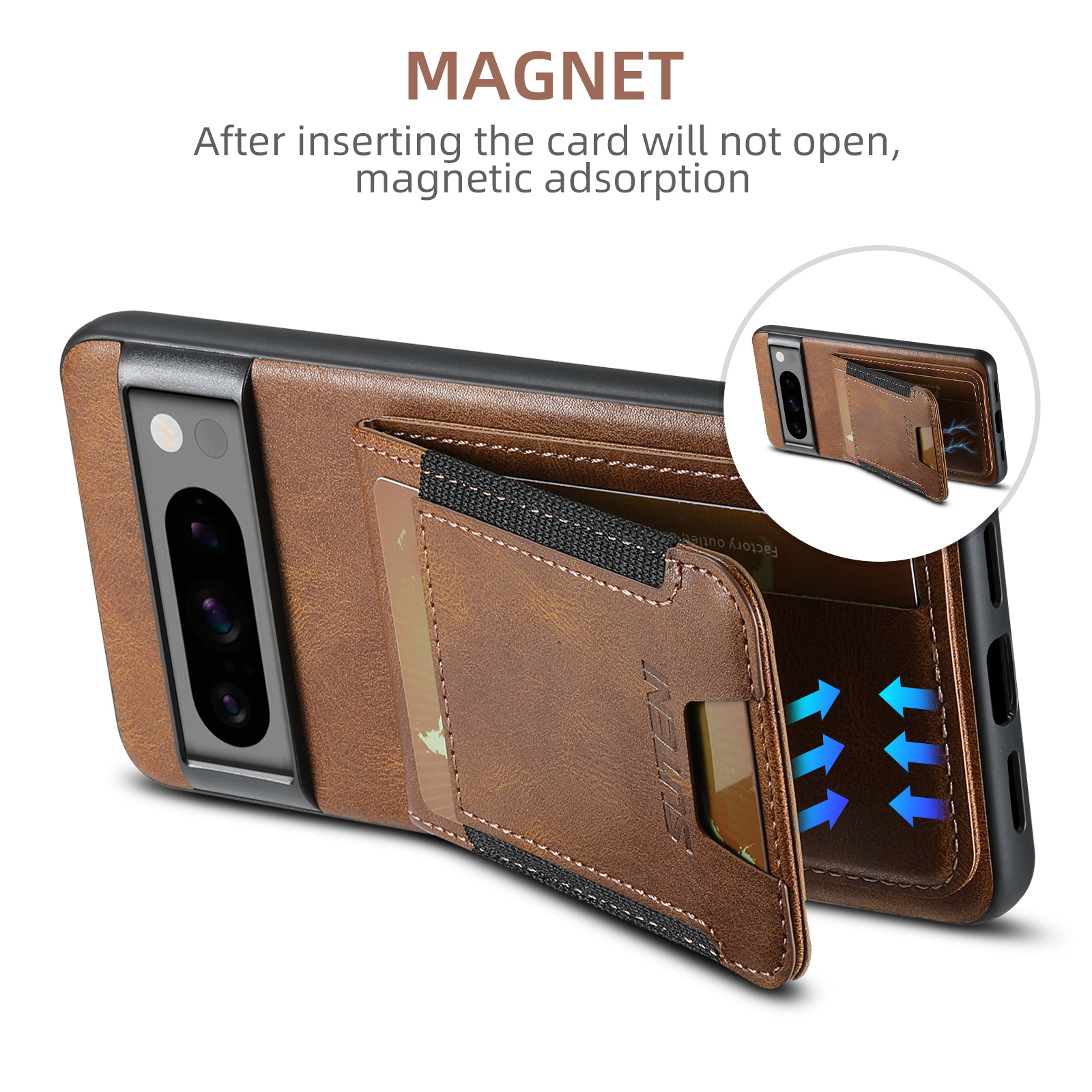 SUTENI H03YL Card Holder Phone Case Luxury PU Leather Stand For Google Pixel 9XL 8Pro 7A 6