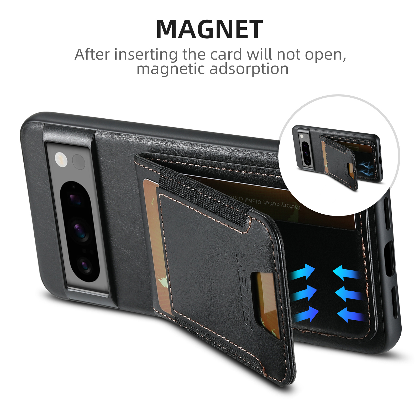 SUTENI H03YL Card Holder Phone Case Luxury PU Leather Stand For Google Pixel 9XL 8Pro 7A 6