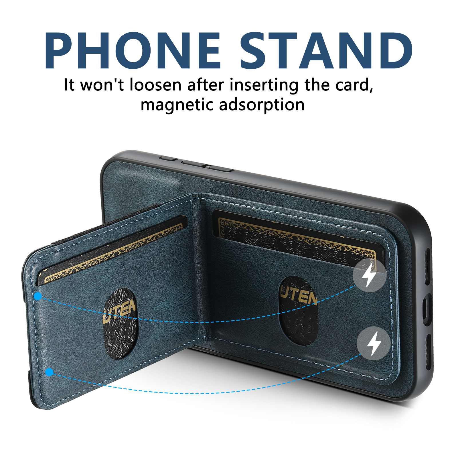 SUTENI H03YL Card Holder Phone Case Luxury PU Leather Stand For iPhone 16 Pro Max 15 Plus 14 13 12 11