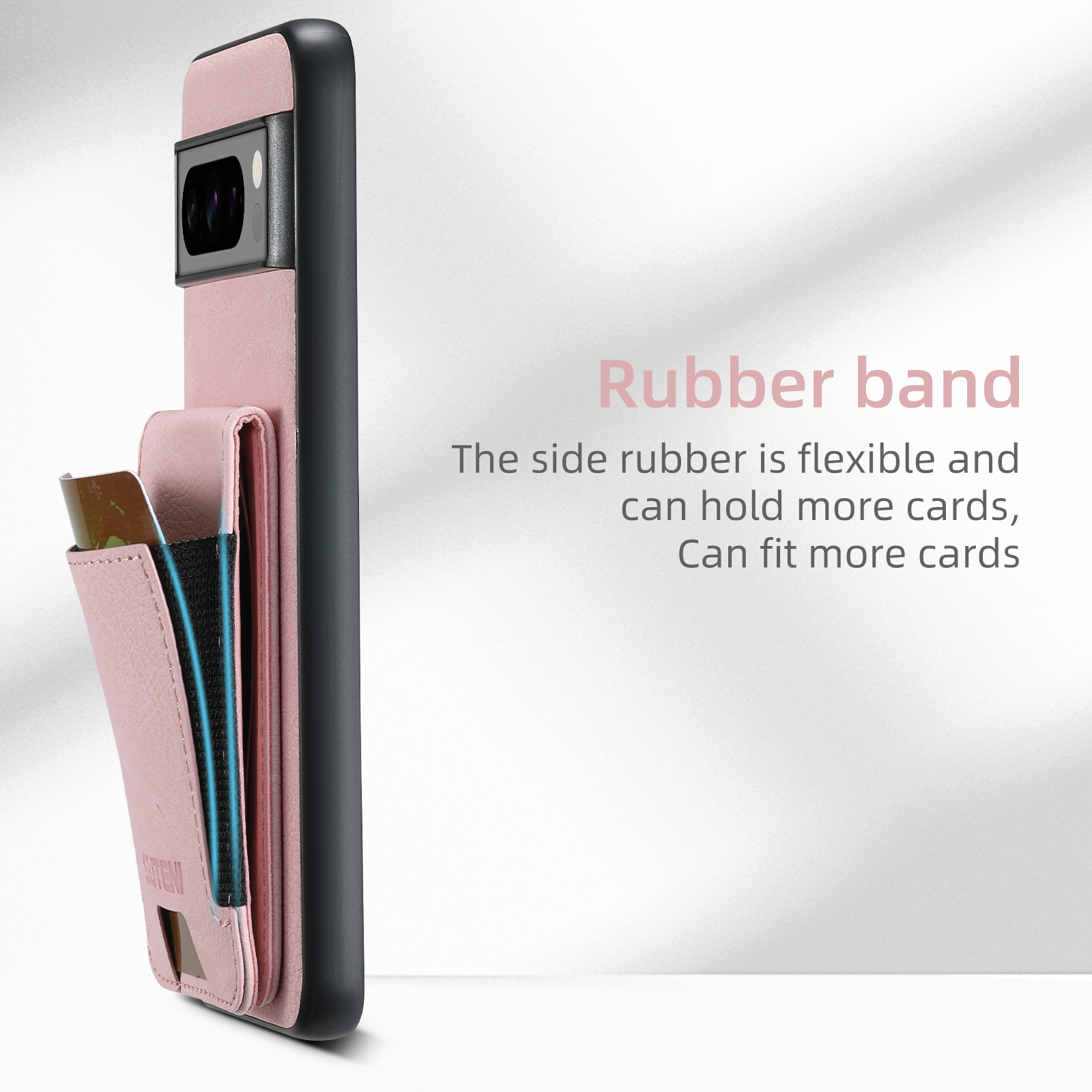 SUTENI H03LZ Luxury Faux Leather Card Holder Stand Phone Case Frosted Feel For Google Pixel 10ProXL 9 8A 7 6