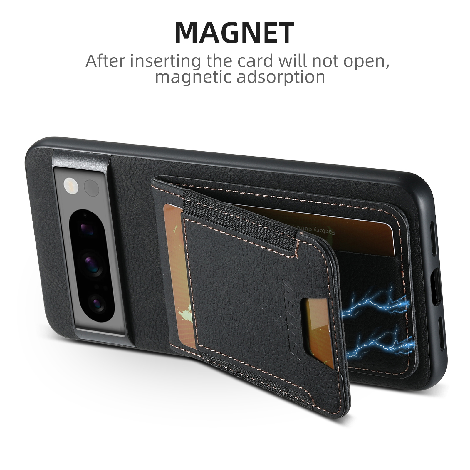 SUTENI H03LZ Luxury PU Leather Card Holder Stand Phone Case Frosted Feel For Google Pixel 9XL 8Pro 7A 6