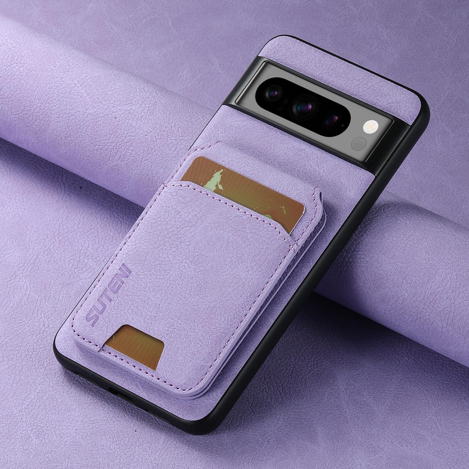 SUTENI H02LZ Luxury Faux Leather Stand Card Holder Phone Case Frosted Feel For Google Pixel 10ProXL 9 8A 7 6