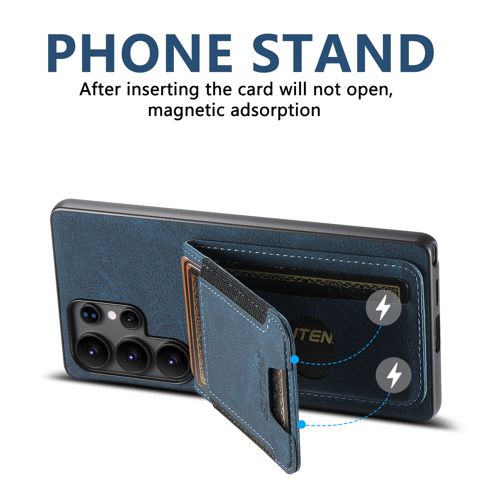 SUTENI H03LZ Luxury PU Leather Card Holder Stand Phone Case Frosted Feel For Samsung S25Ultra S24Plus S23 S22 Note20