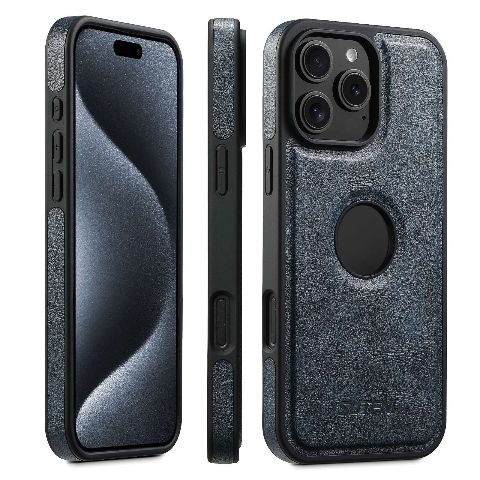 SUTENI G1 Magnet Wireless Charging Luxury PU Leather Phone Case For iPhone 16 Pro Max 15 Plus 14 Pro 13 12
