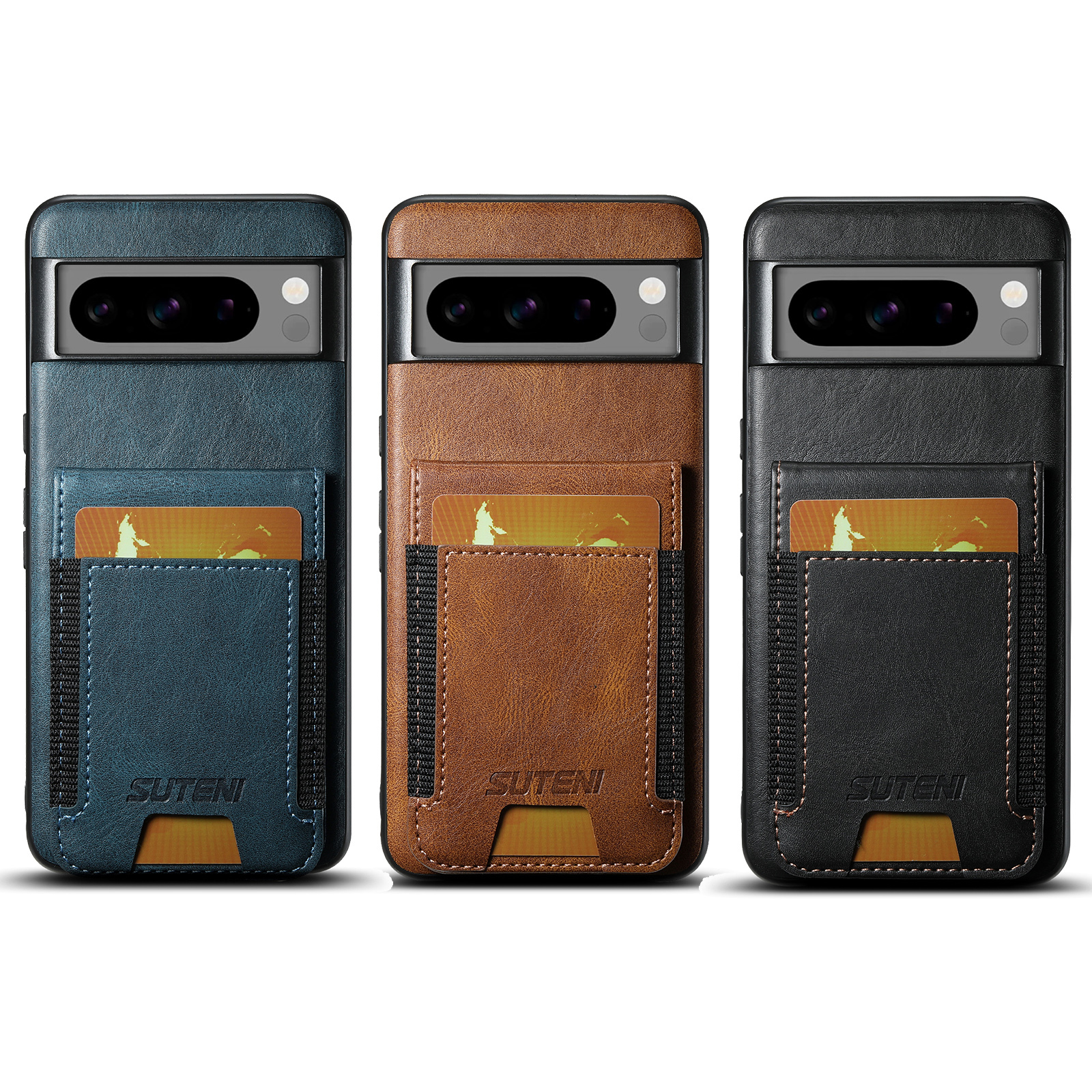 SUTENI H03YL Card Holder Phone Case Luxury PU Leather Stand For Google Pixel 9XL 8Pro 7A 6