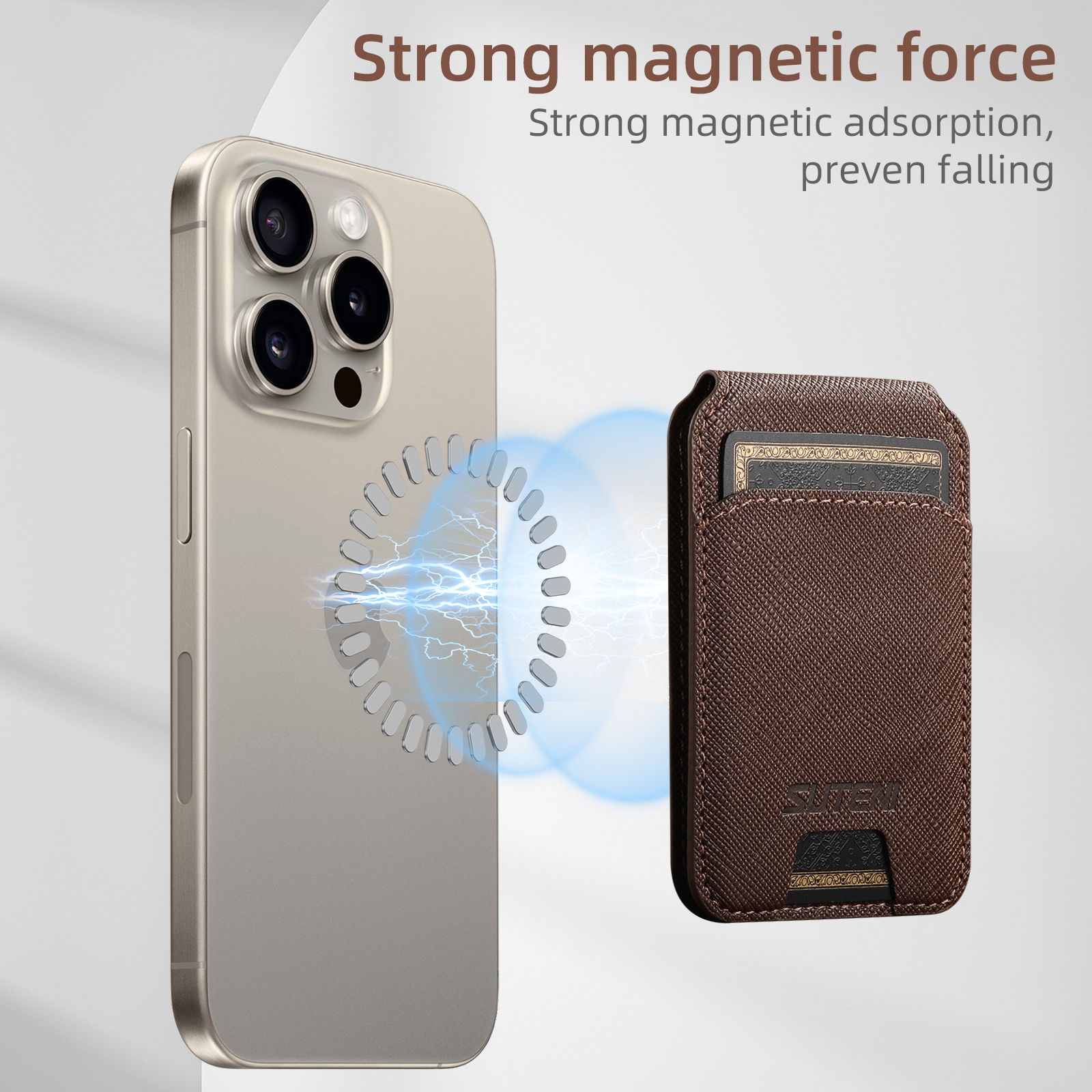 SUTENI S2SZ Luxury PU Leather Stand Mobile Phone Wallet Magnet Flip Pocket Card Storage Bag Wallet