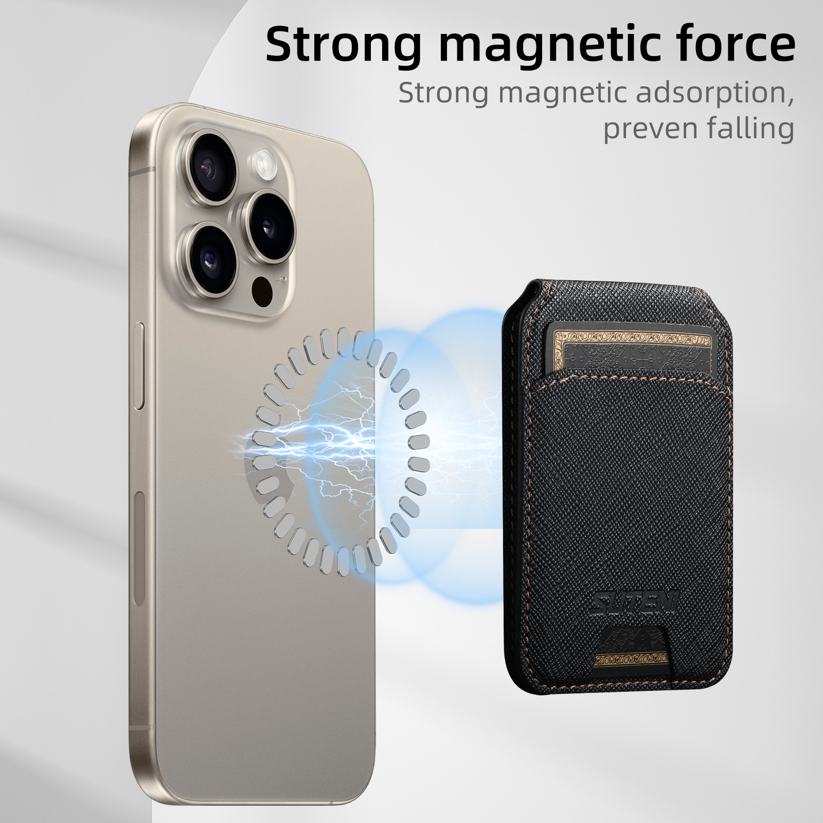 SUTENI S2SZ Luxury PU Leather Stand Mobile Phone Wallet Magnet Flip Pocket Card Storage Bag Wallet