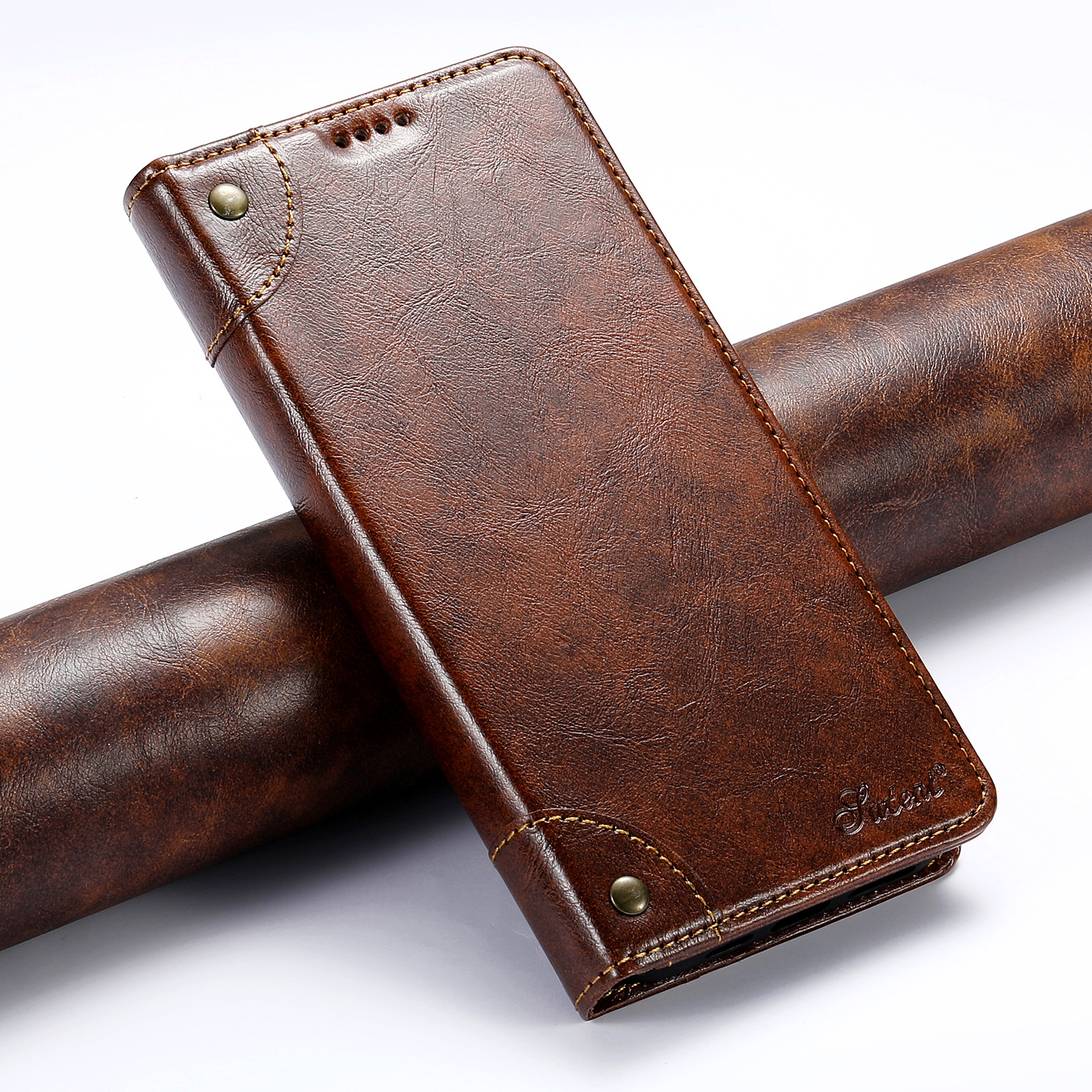 SUTENI BLK Phone Case Faux Leather Card Holder Stand Wallet Magnet Flip Cover For iPhone 17 Pro Max 16 Plus 15 14 13 mini 12 11