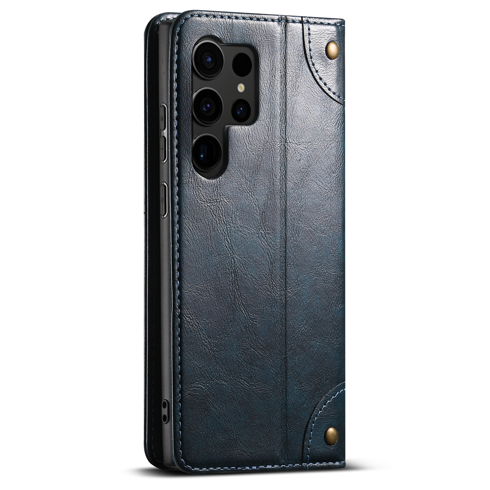 SUTENI BLK Phone Case PU Leather Card Holder Stand Wallet Magnet Flip Cover For Samsung S24Ultra S23Plus S22 Note20