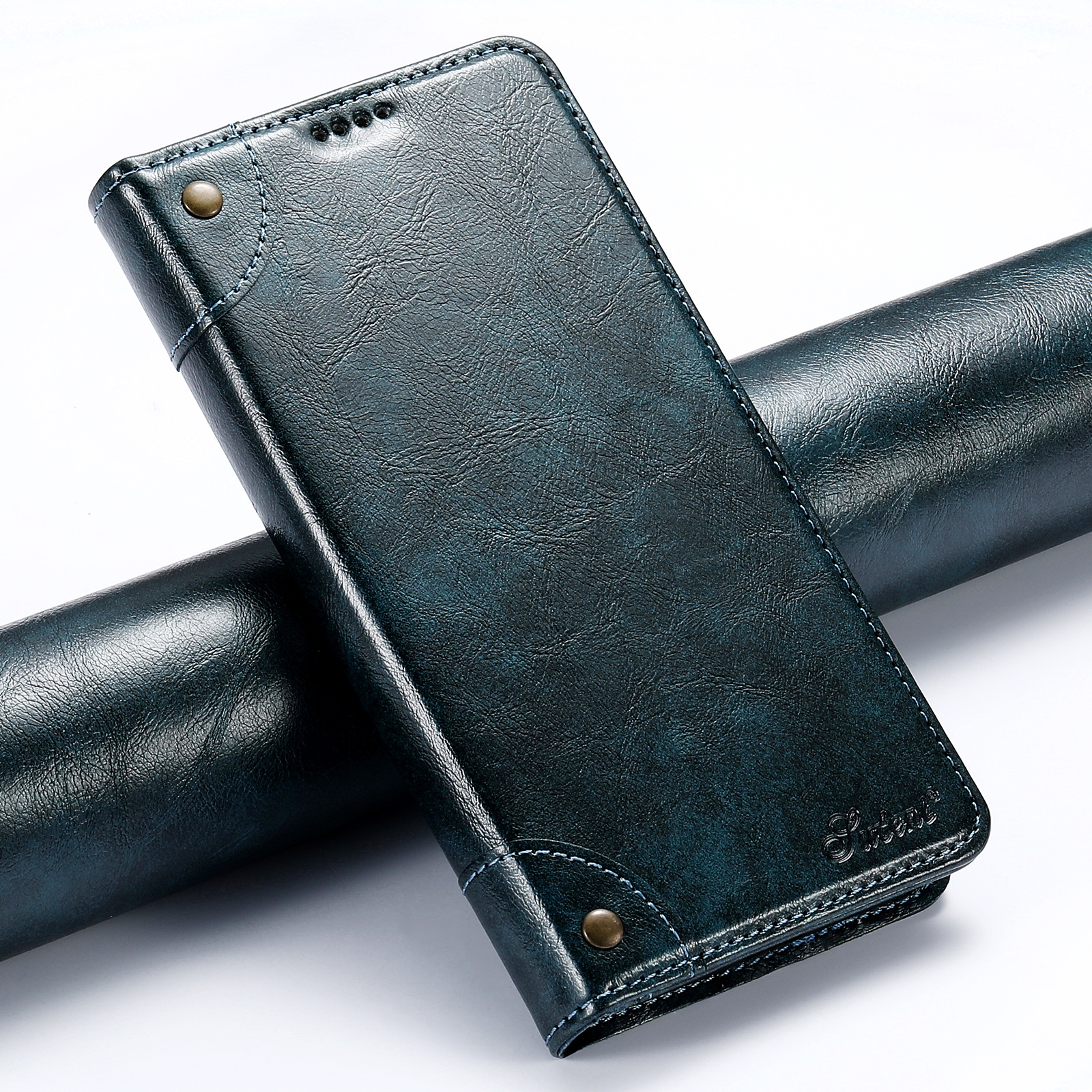 SUTENI BLK Phone Case Faux Leather Card Holder Stand Wallet Magnet Flip Cover For iPhone 17 Pro Max 16 Plus 15 14 13 mini 12 11