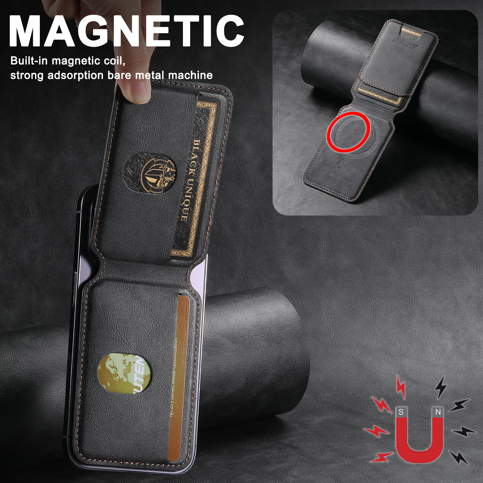 SUTENI S2 Mobile Phone Wallet Magnet Flip Pocket Card Storage Luxury PU Leather Bag Wallet