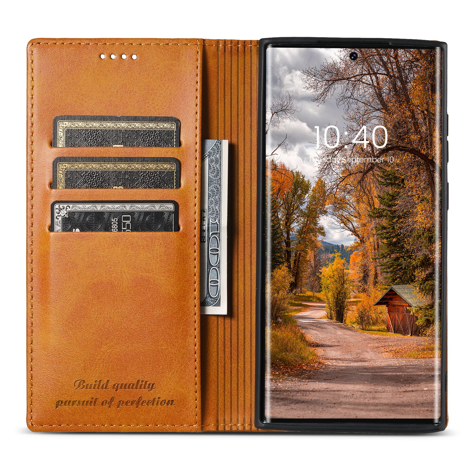 SUTENI J01 PU Leather Card Holder Stand Wallet Magnet Flip Cover Phone Case For Samsung S24Plus S23Ultra S22 Note20