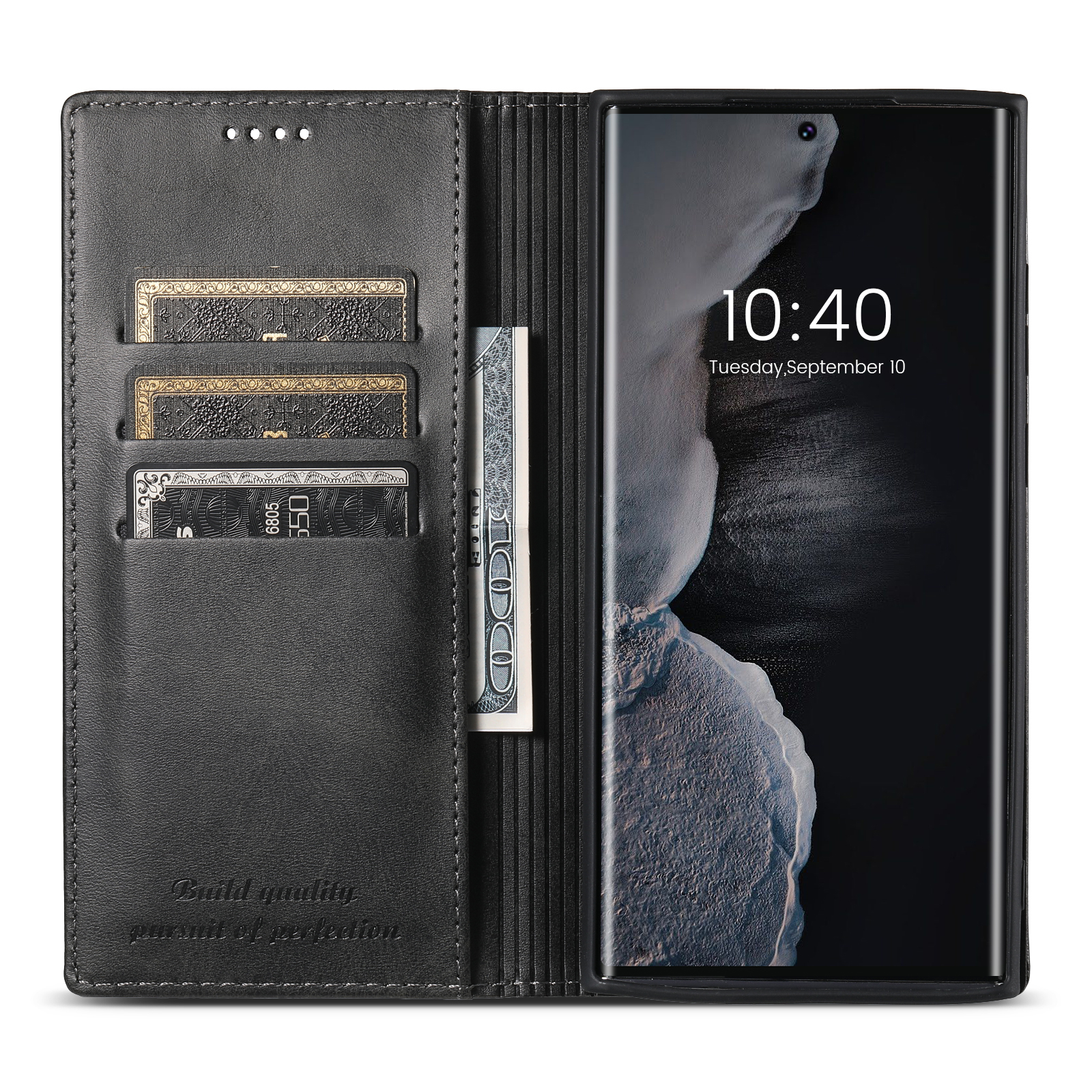SUTENI J01 PU Leather Card Holder Stand Wallet Magnet Flip Cover Phone Case For Samsung S24Plus S23Ultra S22 Note20