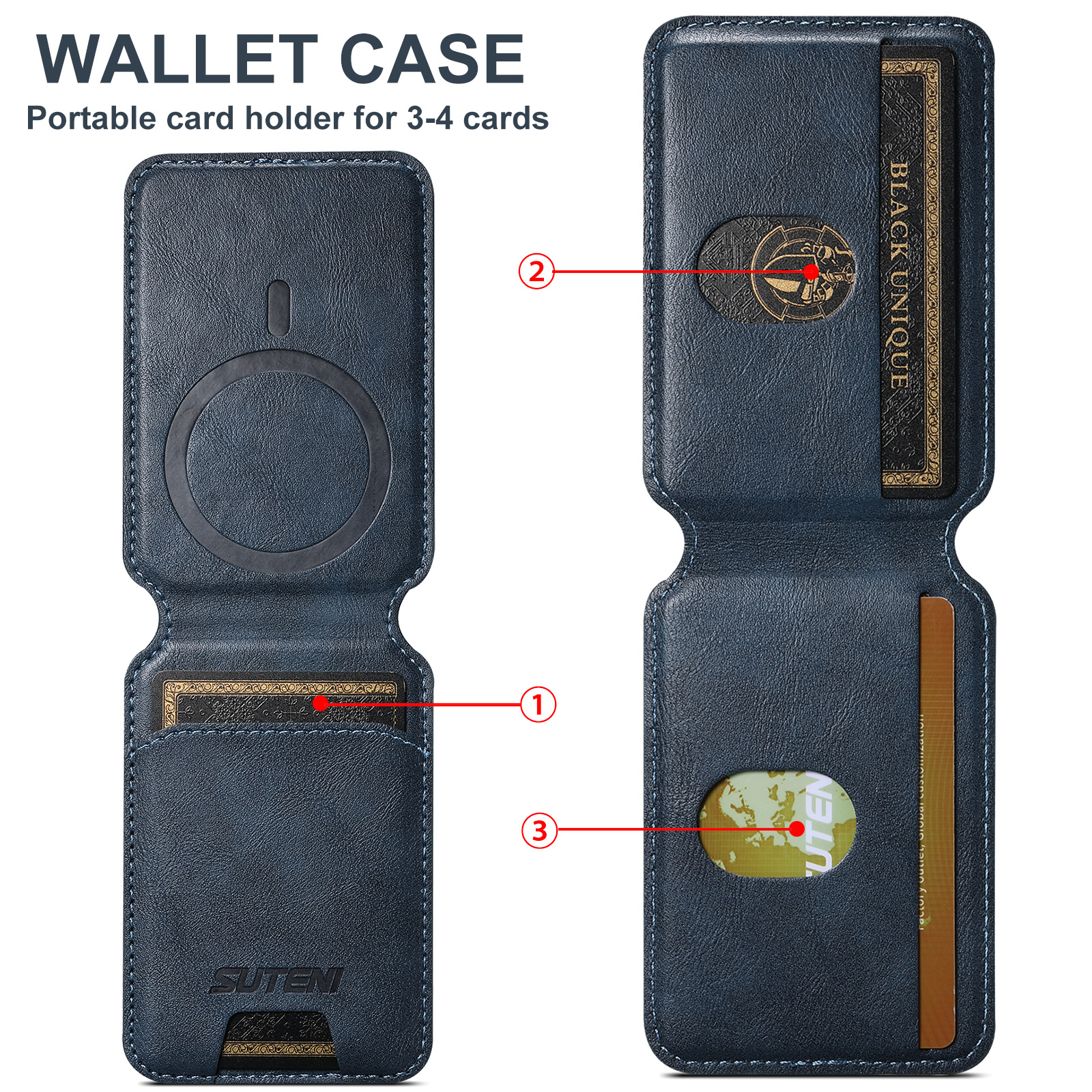 SUTENI S2 Mobile Phone Wallet Magnet Flip Pocket Card Storage Luxury PU Leather Bag Wallet