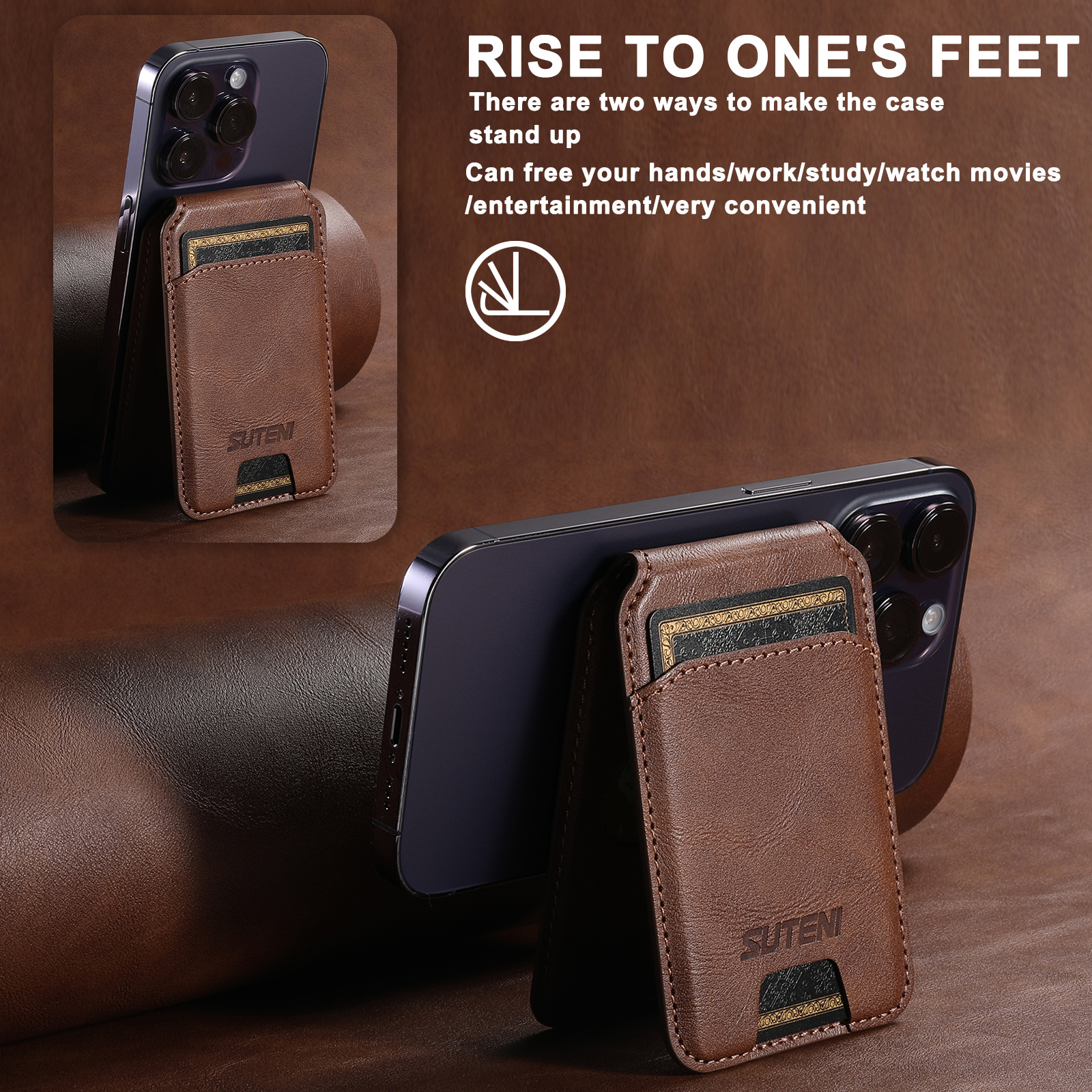 SUTENI S2 Mobile Phone Wallet Magnet Flip Pocket Card Storage Luxury PU Leather Bag Wallet