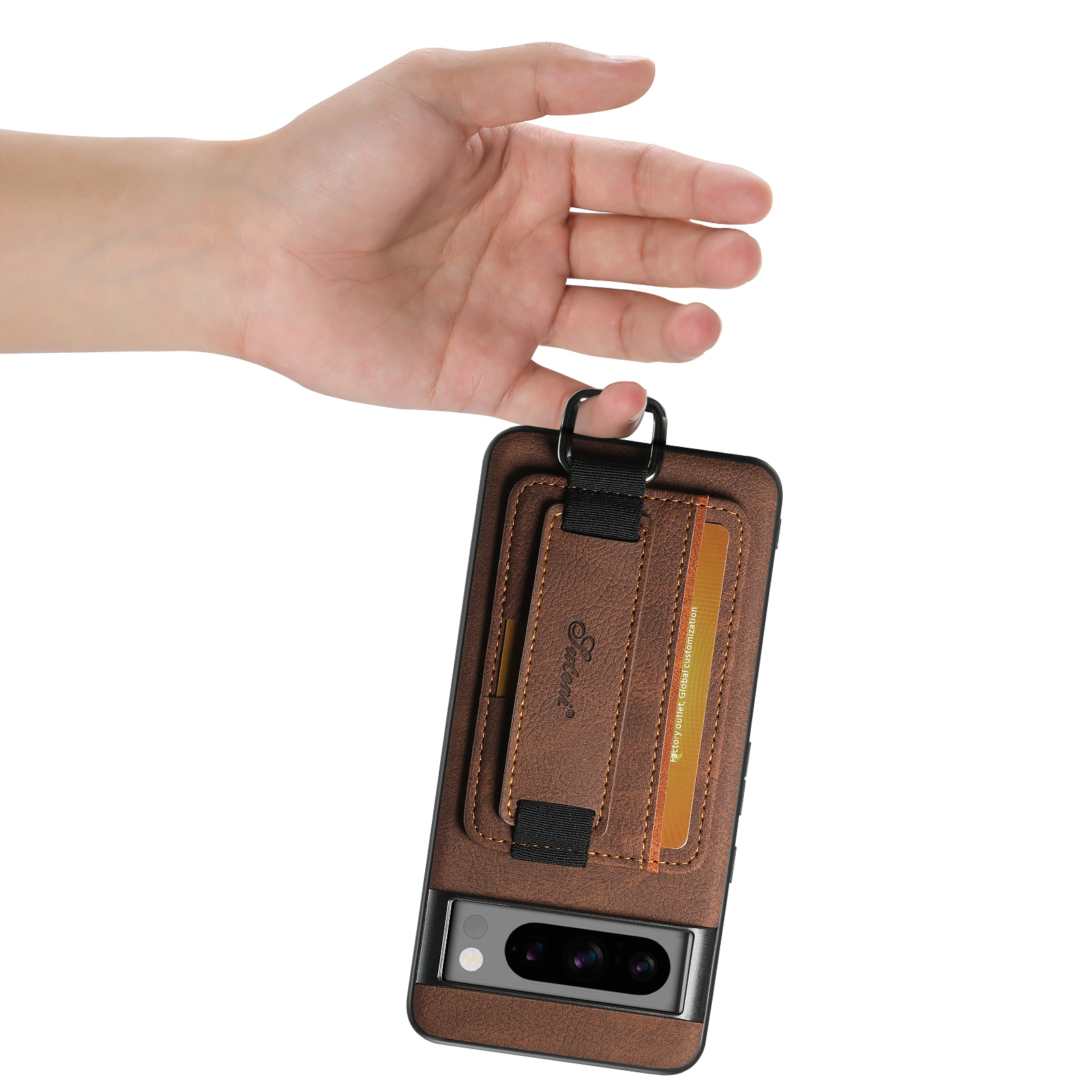 SUTENI H13LZ PU Leather Phone Case Wrist Strap Ring Buckle Card Holder Stand For Google Pixel 9XL 8Pro 7A 6