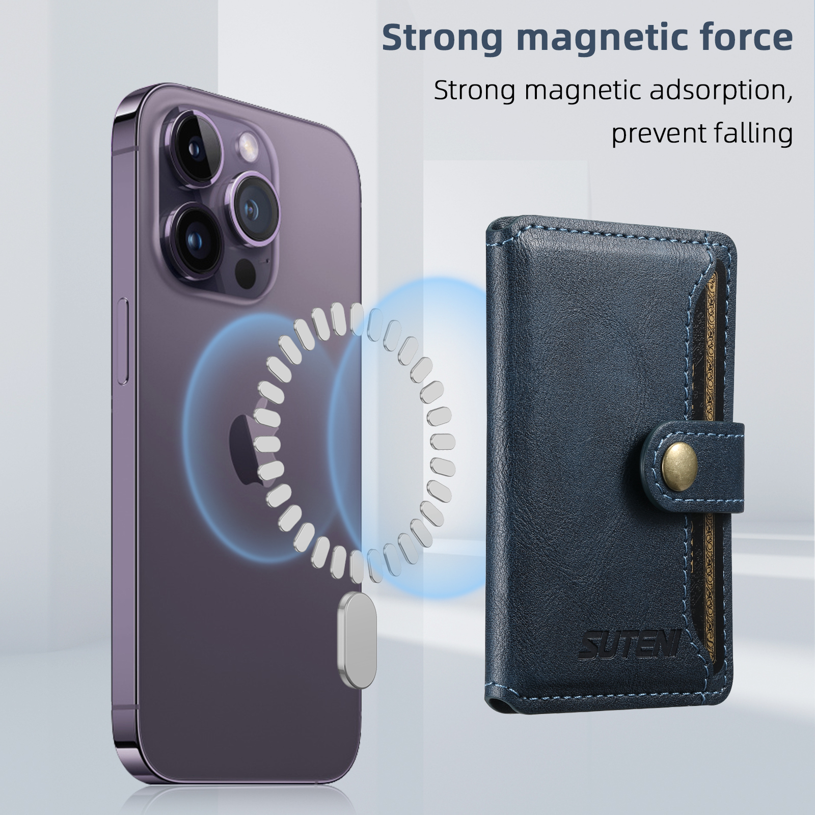 SUTENI S1 Luxury PU Leather Flip Pocket Card Storage Magnet Mobile Phone Wallet
