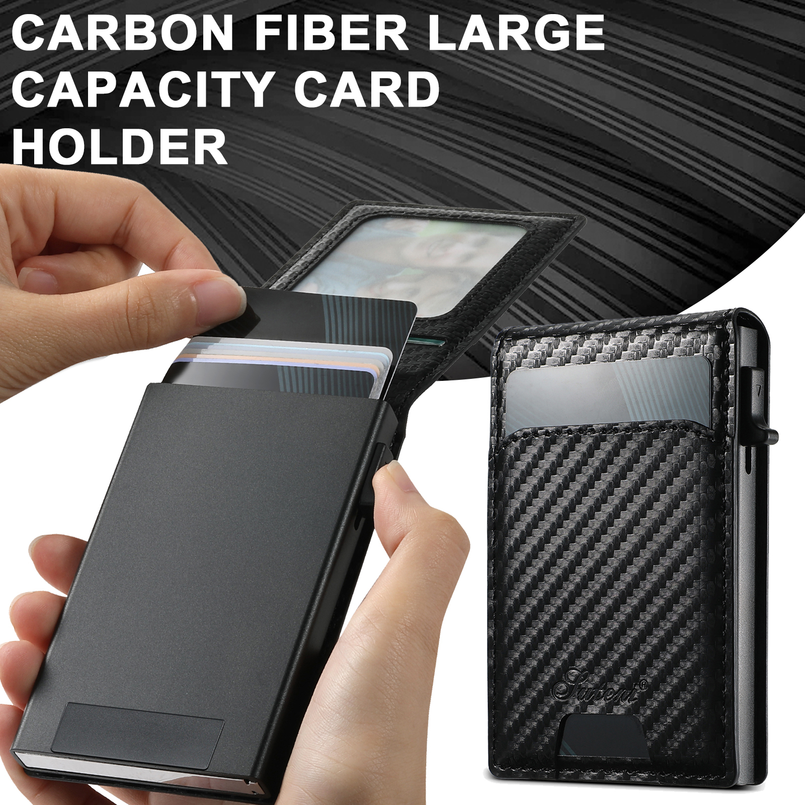 SUTENI KHTXW PU Leather Flip Cover Card Slot Wallet Button card box Pressing The Button Automatically Ejects The Card