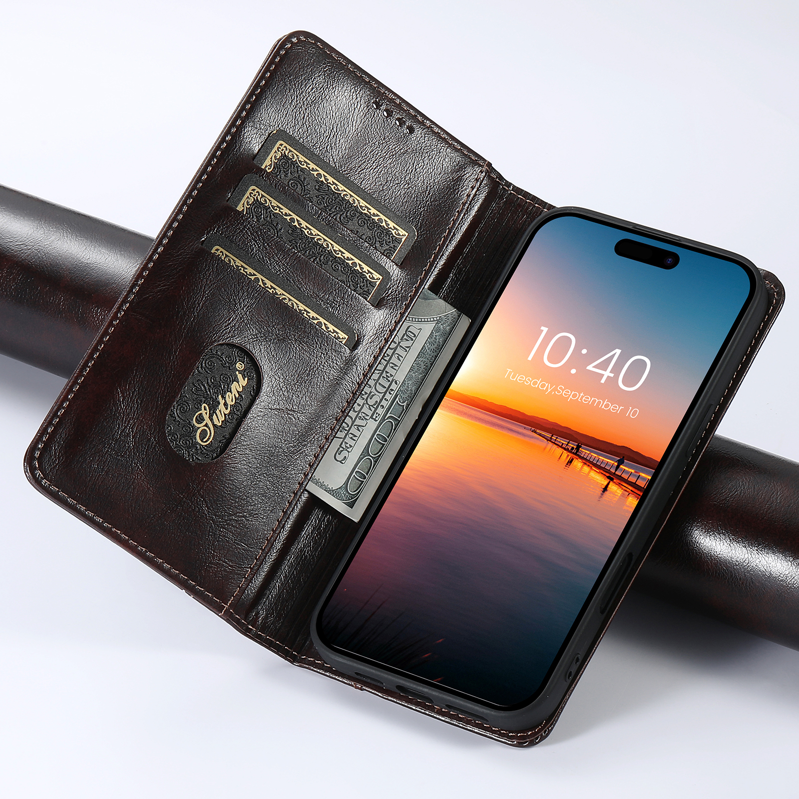SUTENI BLK Phone Case PU Leather Card Holder Stand Wallet Magnet Flip Cover For iPhone 16 Pro Max 15 Plus 14 13 12 Mini 11
