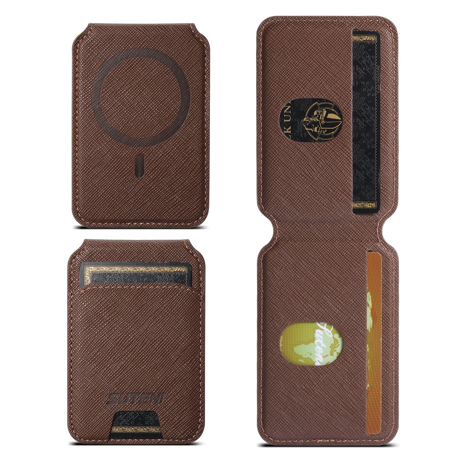 SUTENI S2SZ Luxury PU Leather Stand Mobile Phone Wallet Magnet Flip Pocket Card Storage Bag Wallet