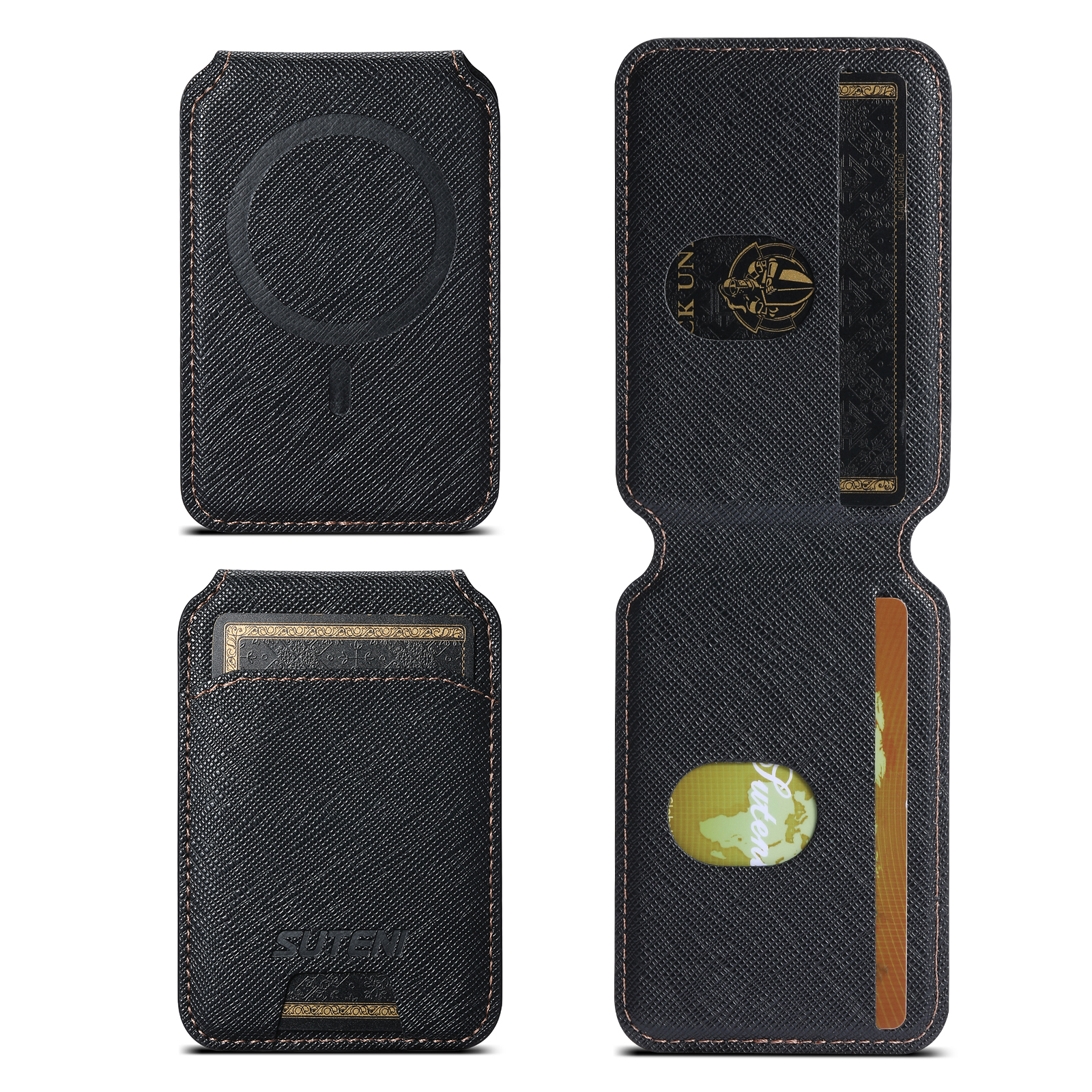 SUTENI S2SZ Luxury PU Leather Stand Mobile Phone Wallet Magnet Flip Pocket Card Storage Bag Wallet