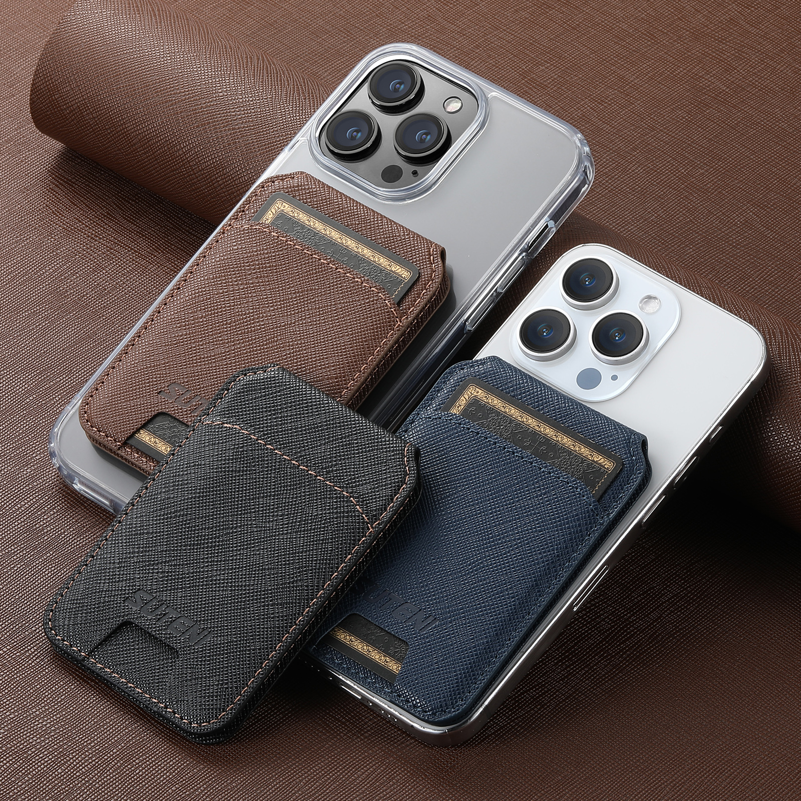 SUTENI S2SZ Luxury PU Leather Stand Mobile Phone Wallet Magnet Flip Pocket Card Storage Bag Wallet