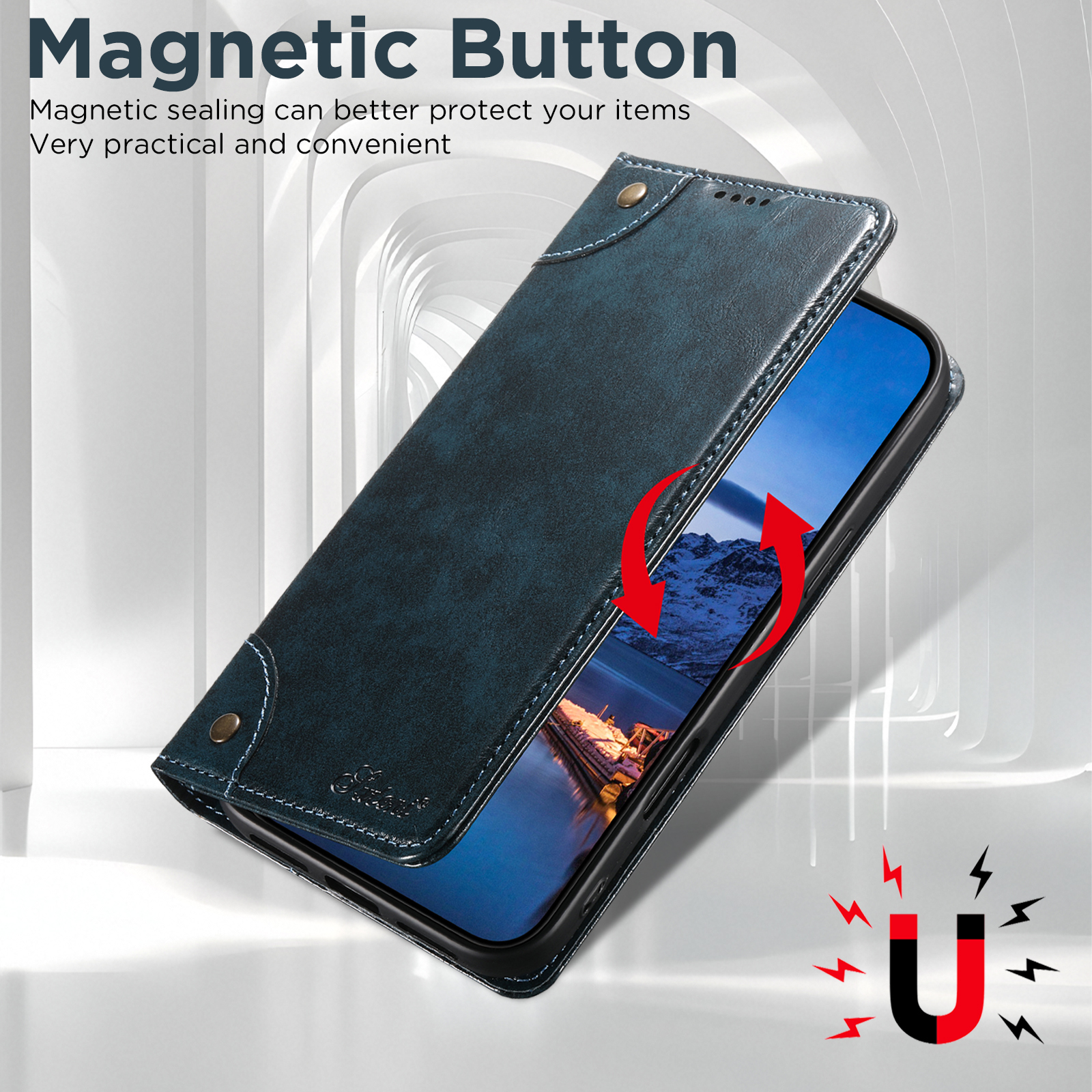 SUTENI BLK Phone Case Faux Leather Card Holder Stand Wallet Magnet Flip Cover For iPhone 17 Pro Max 16 Plus 15 14 13 12
