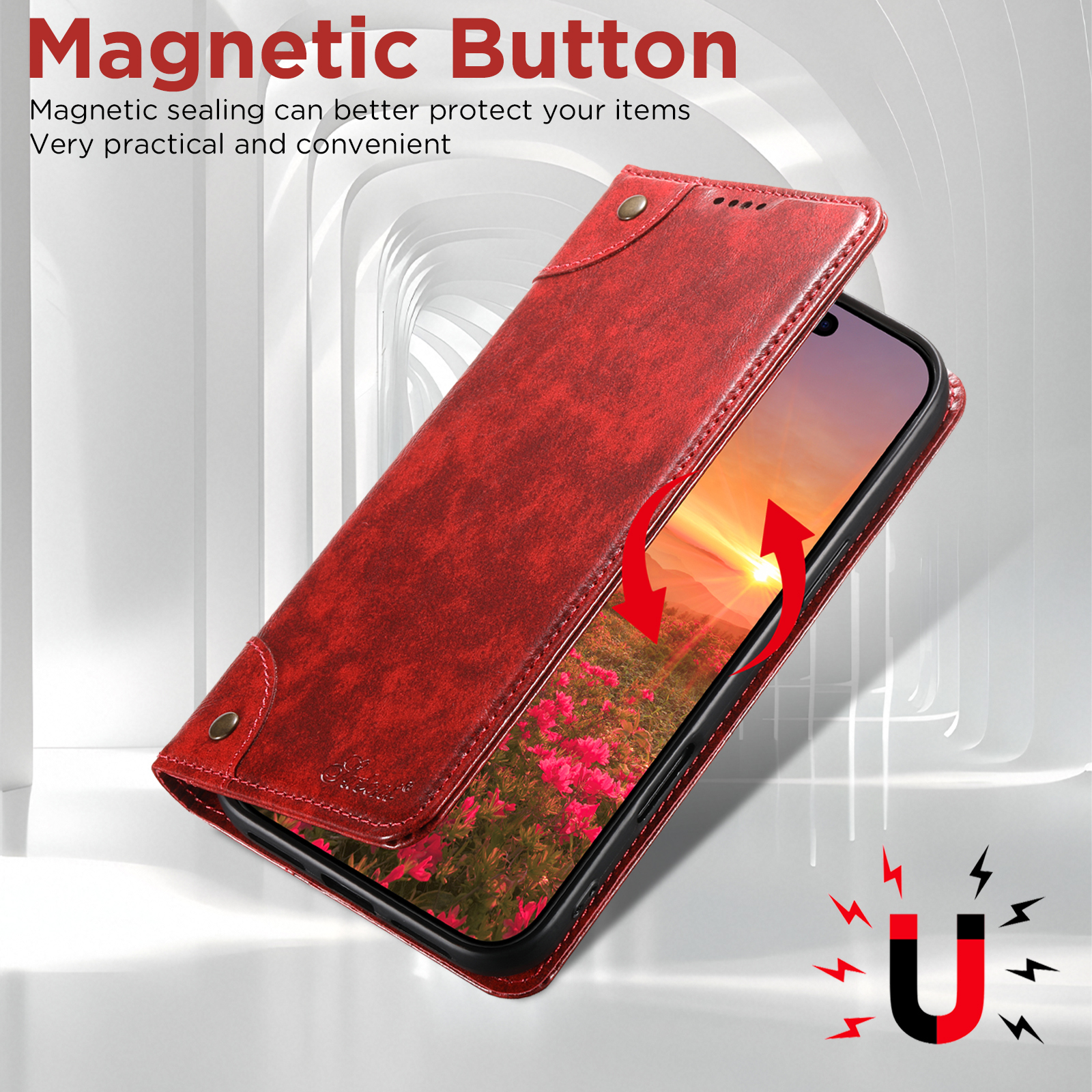 SUTENI BLK Phone Case Faux Leather Card Holder Stand Wallet Magnet Flip Cover For iPhone 17 Pro Max 16 Plus 15 14 13 12