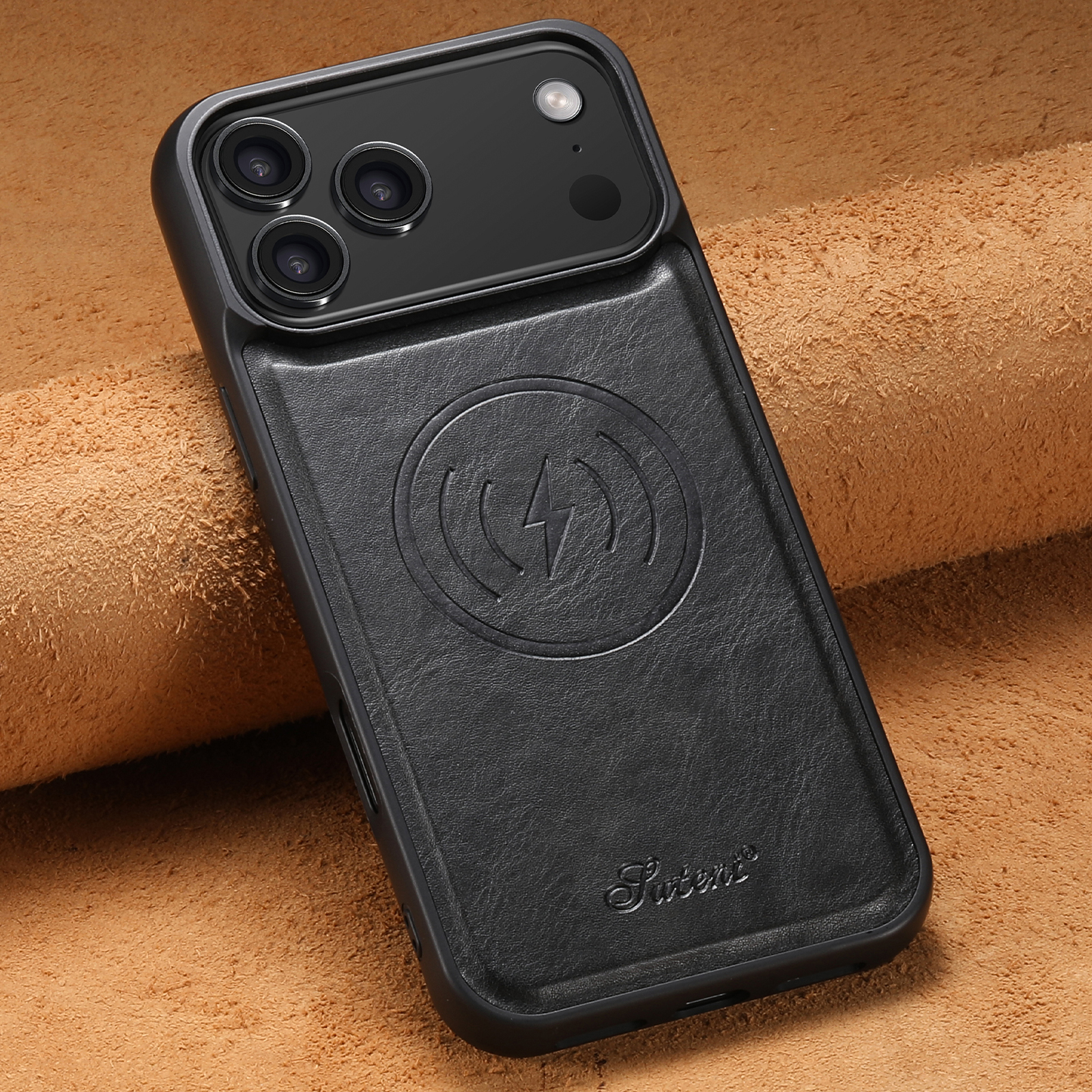 SUTENI H15DK Luxury Faux Leather Oil Wax Phone Case For iPhone 17 Pro Max 16 Plus 15 14 13 12