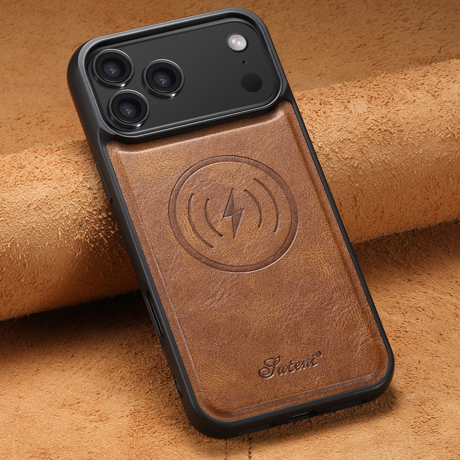 SUTENI H15DK Luxury Faux Leather Oil Wax Phone Case For iPhone 17 Pro Max 16 Plus 15 14 13 12