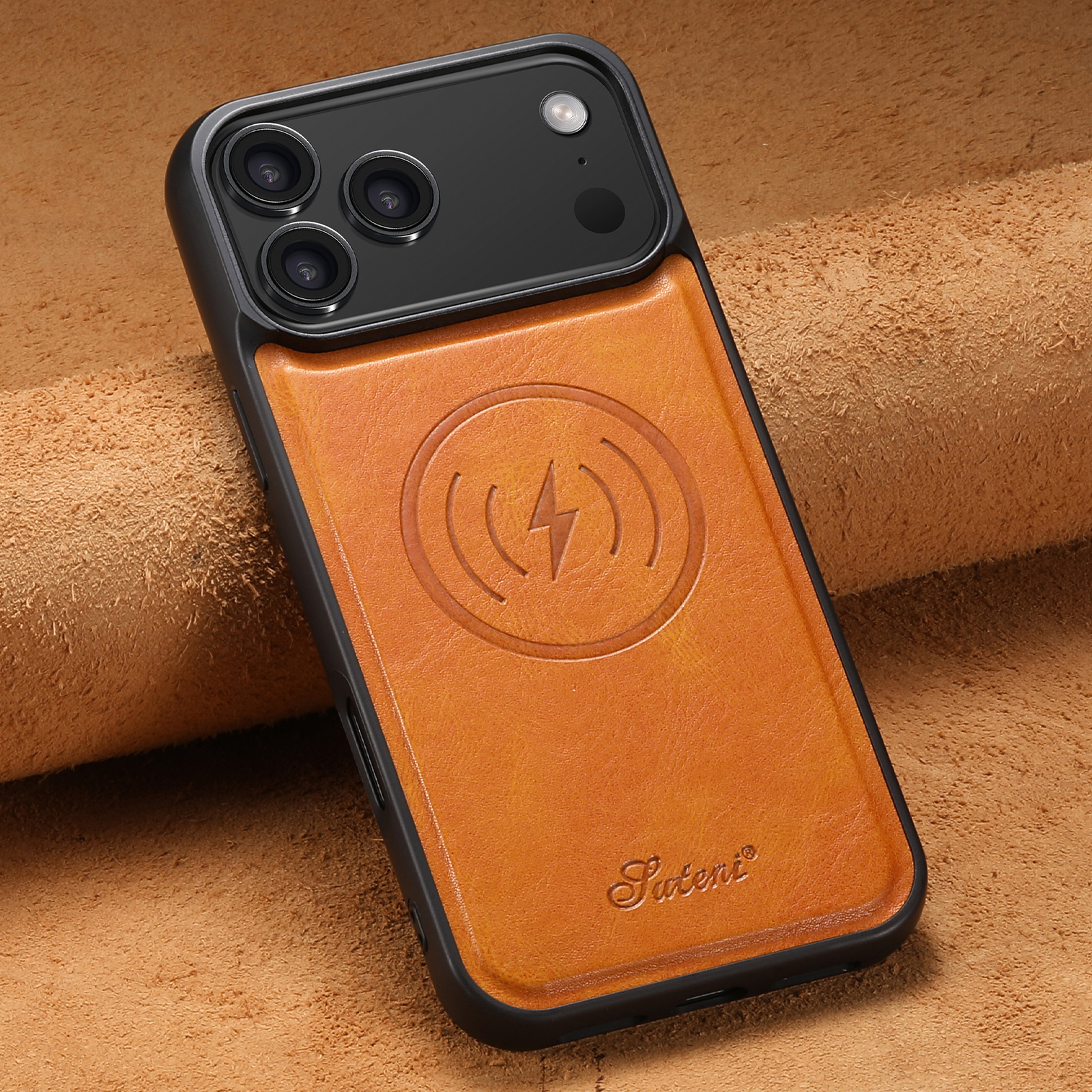 SUTENI H15DK Luxury Faux Leather Oil Wax Phone Case For iPhone 17 Pro Max 16 Plus 15 14 13 12