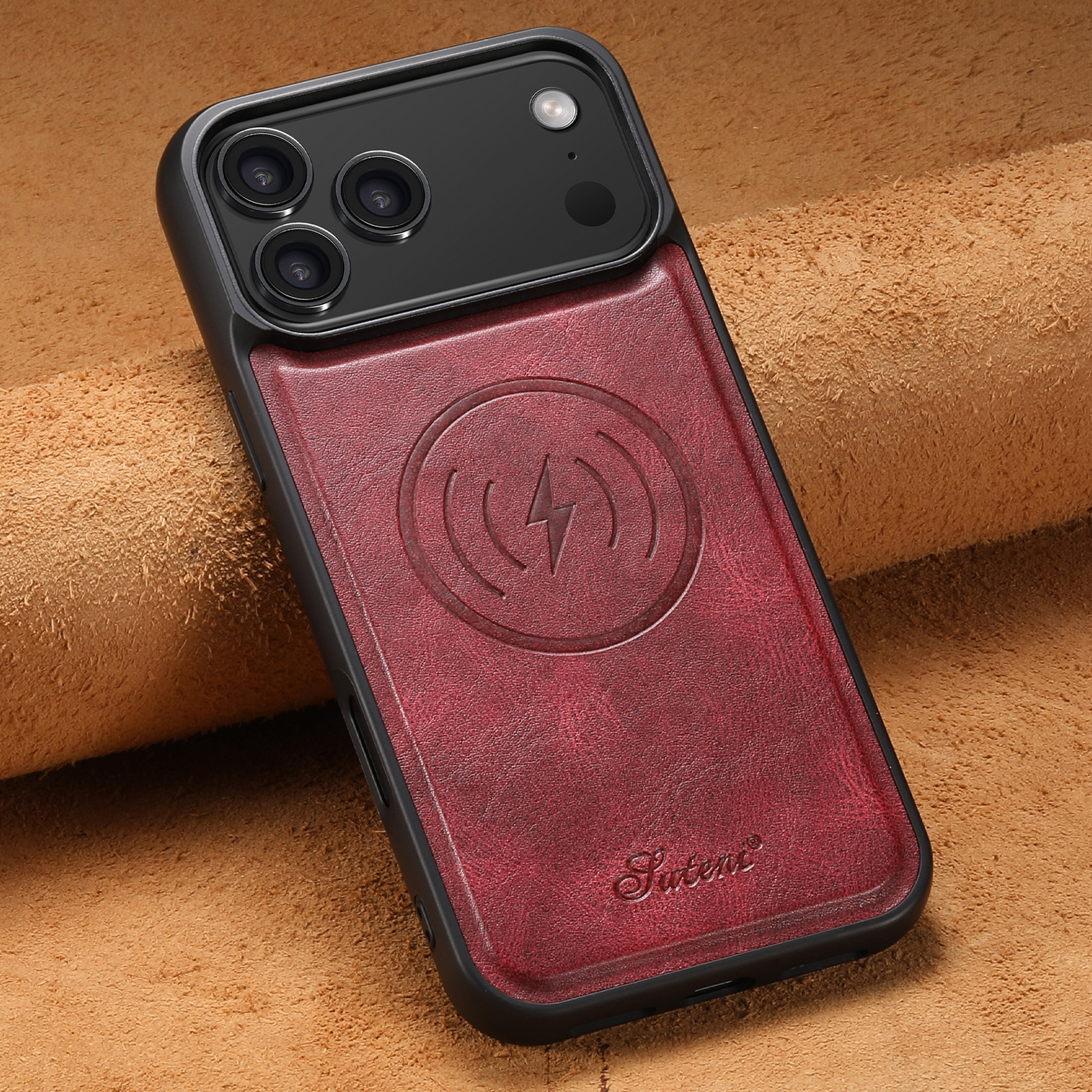 SUTENI H15DK Luxury Faux Leather Oil Wax Phone Case For iPhone 17 Pro Max 16 Plus 15 14 13 12