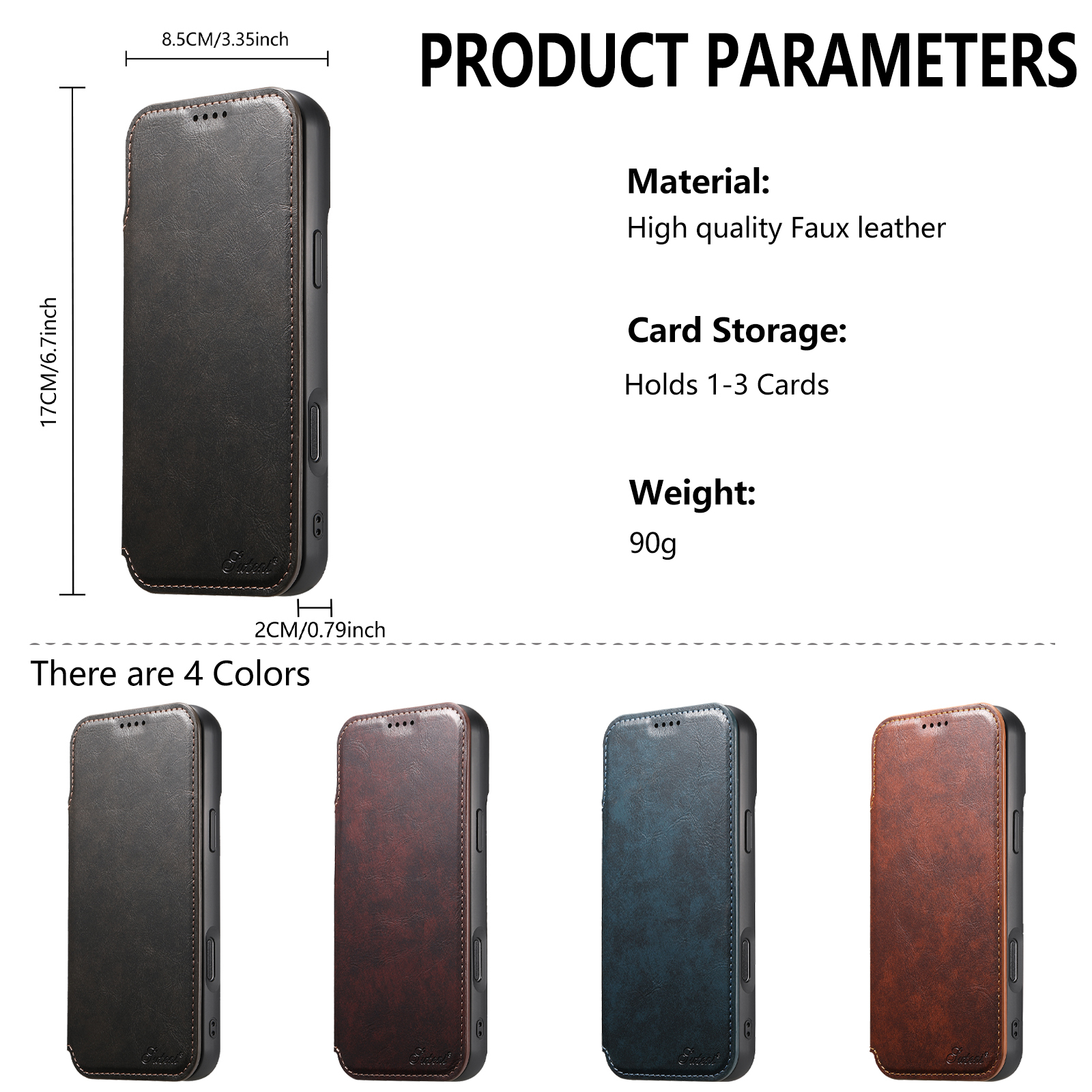SUTENI J05 Faux Leather Wireless Charging  Card Holder Stand Wallet Magnetic buckle Phone Case For iPhone 17 Pro Max 16 Plus 15 14 13 12