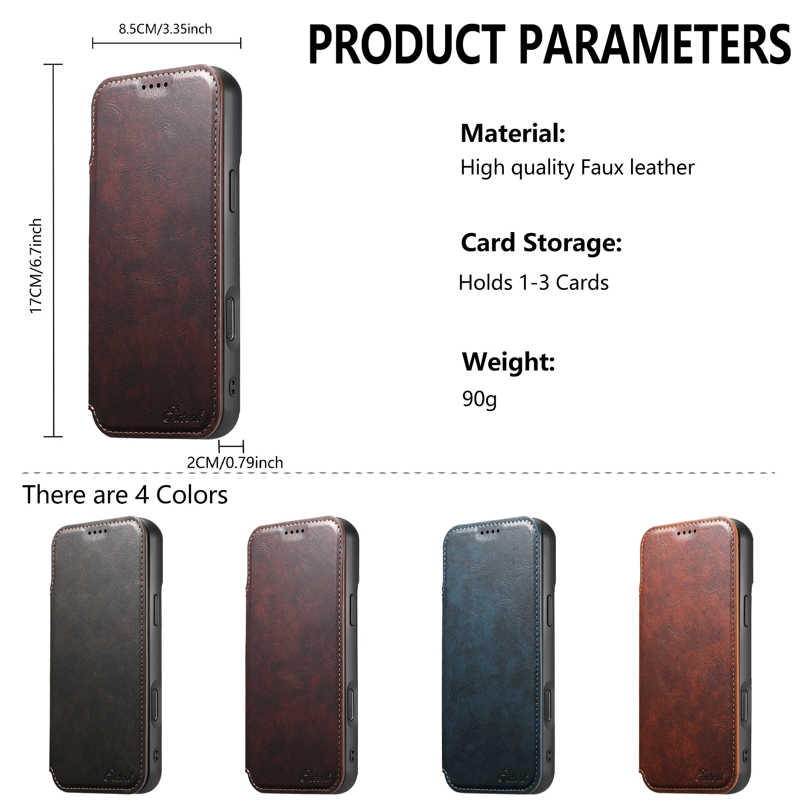 SUTENI J05 Faux Leather Wireless Charging  Card Holder Stand Wallet Magnetic buckle Phone Case For iPhone 17 Pro Max 16 Plus 15 14 13 12