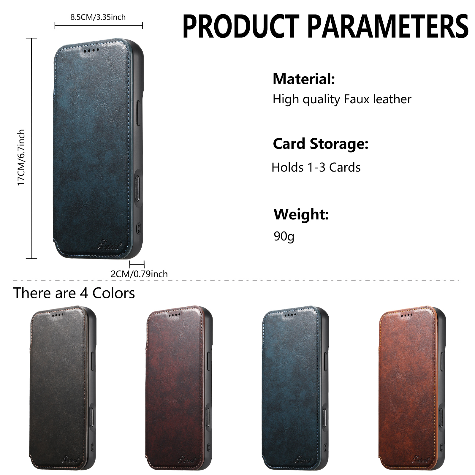 SUTENI J05 Faux Leather Wireless Charging  Card Holder Stand Wallet Magnetic buckle Phone Case For iPhone 17 Pro Max 16 Plus 15 14 13 12