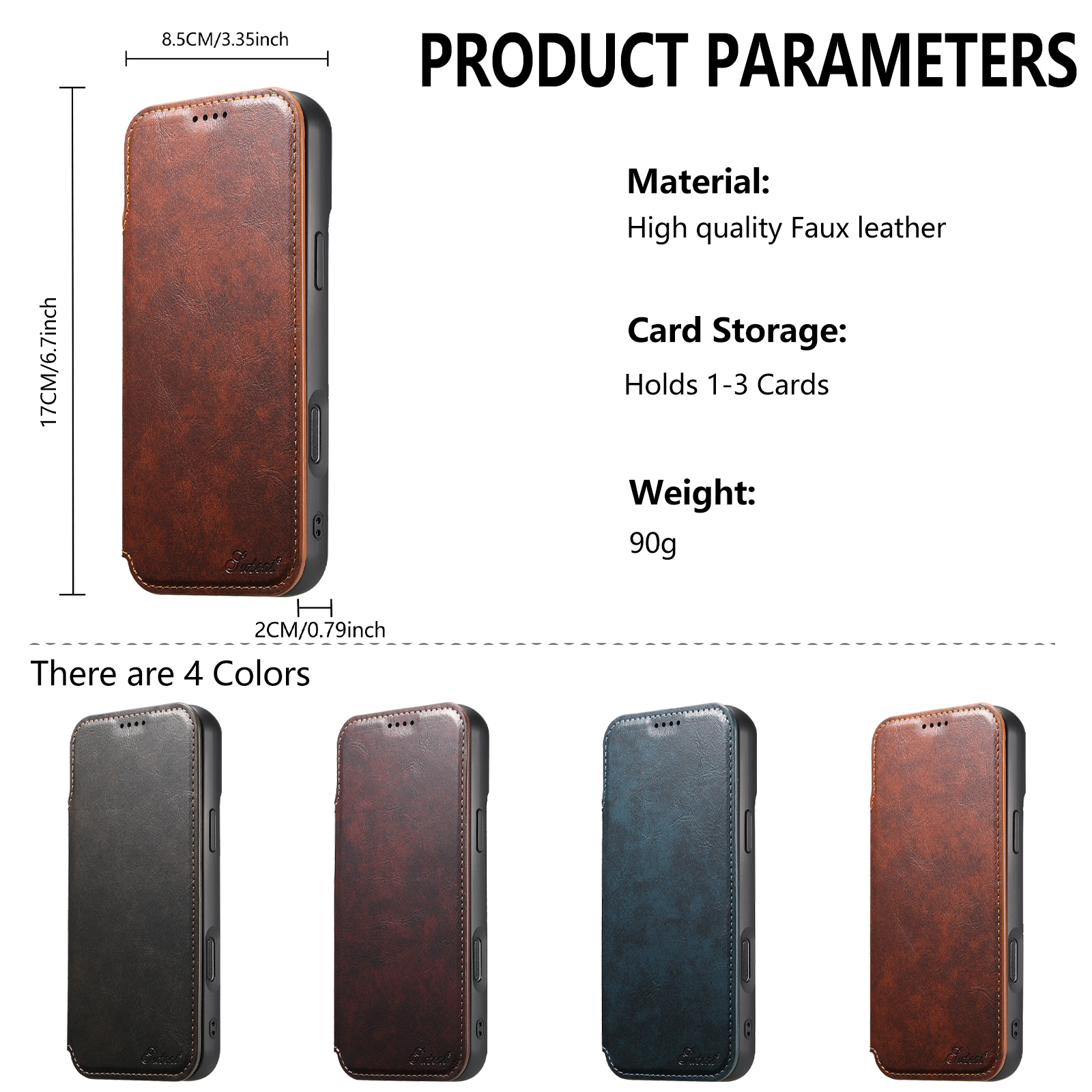 SUTENI J05 Faux Leather Wireless Charging  Card Holder Stand Wallet Magnetic buckle Phone Case For iPhone 17 Pro Max 16 Plus 15 14 13 12