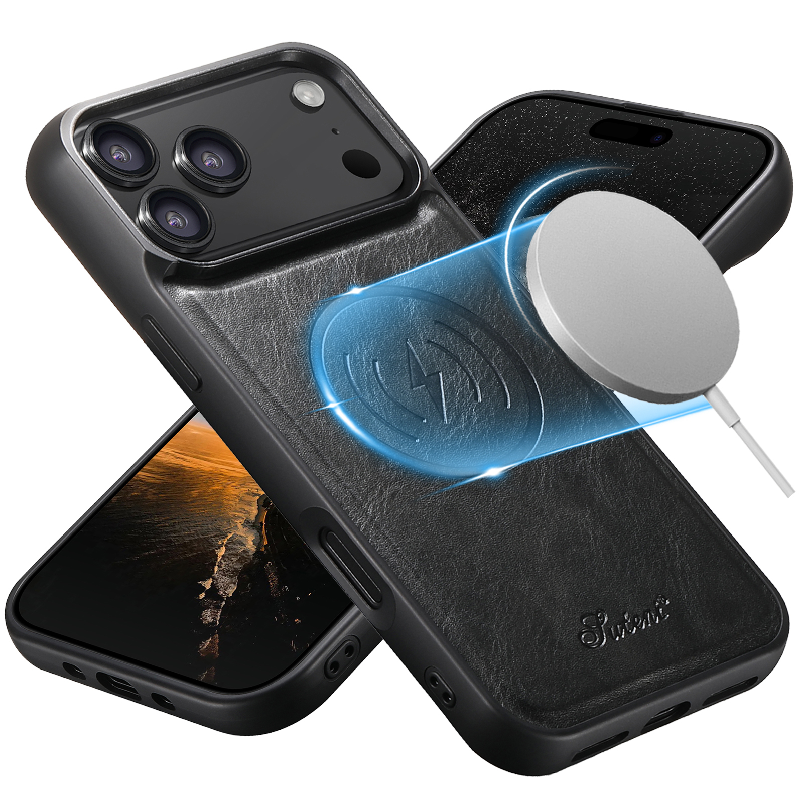 SUTENI H15DK Luxury Faux Leather Oil Wax Phone Case For iPhone 17 Pro Max 16 Plus 15 14 13 12