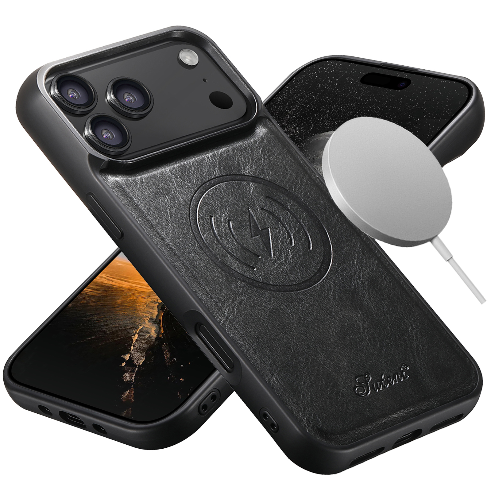 SUTENI H15DK Luxury Faux Leather Oil Wax Phone Case For iPhone 17 Pro Max 16 Plus 15 14 13 12