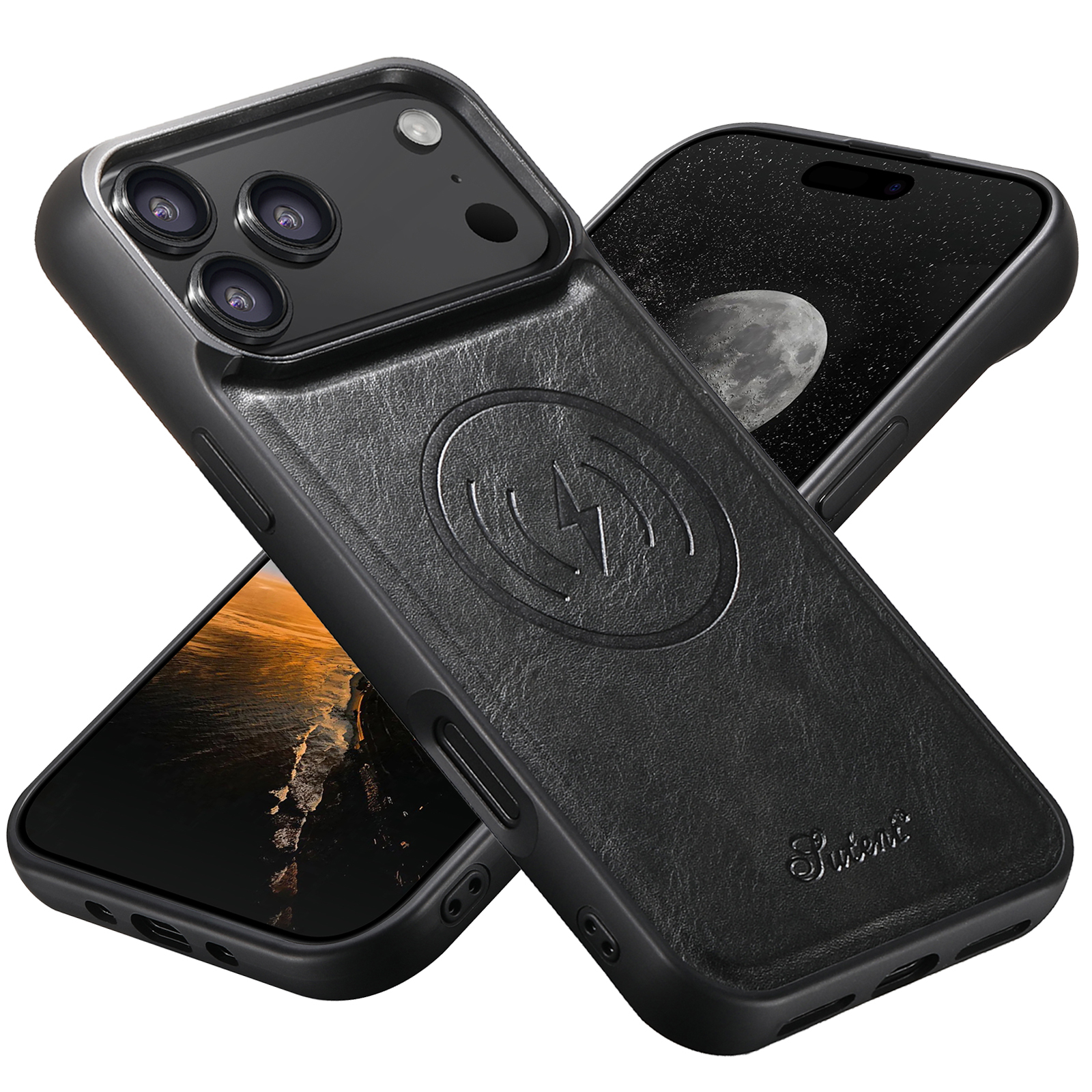 SUTENI H15DK Luxury Faux Leather Oil Wax Phone Case For iPhone 17 Pro Max 16 Plus 15 14 13 12