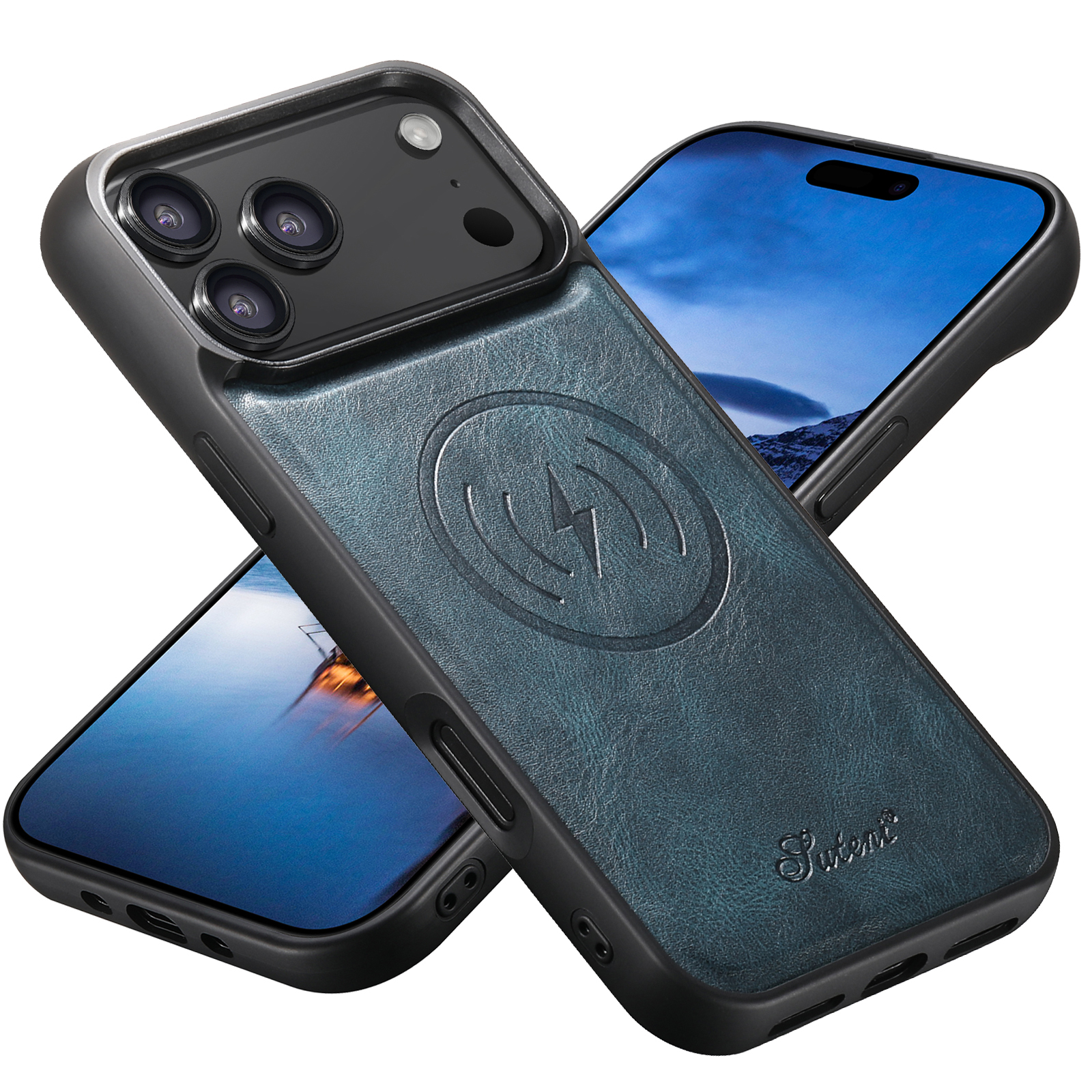 SUTENI H15DK Luxury Faux Leather Oil Wax Phone Case For iPhone 17 Pro Max 16 Plus 15 14 13 12