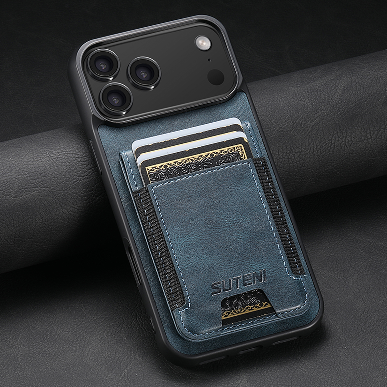 SUTENI H03YL Card Holder Phone Case Luxury Faux Leather Stand For iPhone 17 Pro Max 16 Plus 15 14 13 12