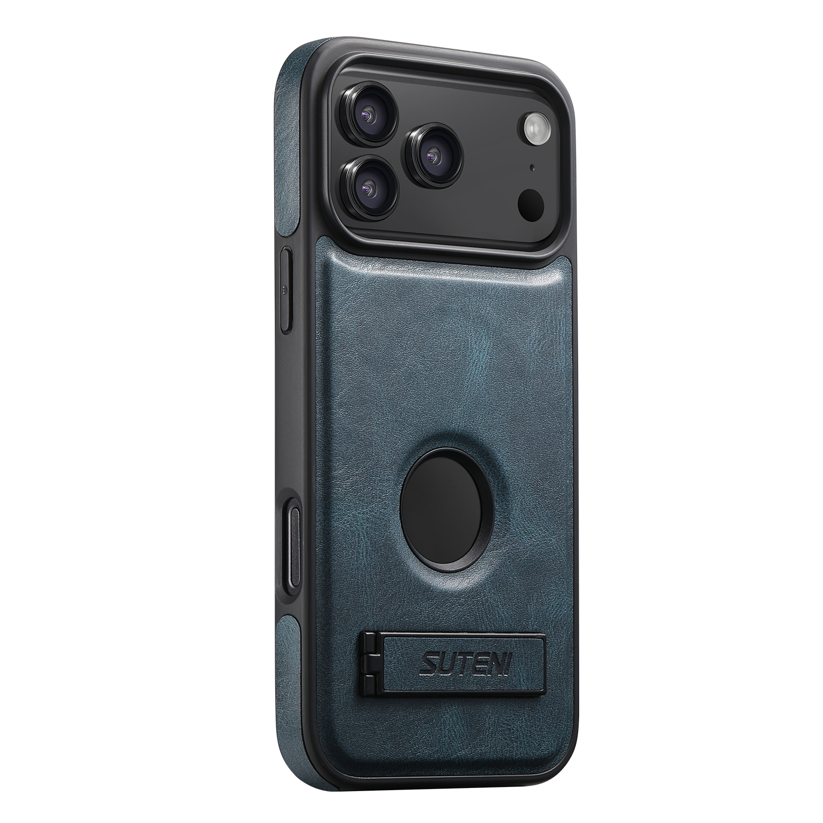 SUTENI G2YL Luxury Faux Leather Phone Case Stand Magnet Wireless Charging Smooth Surface For iPhone 17 Pro Max 16 Plus 15 14 13 12
