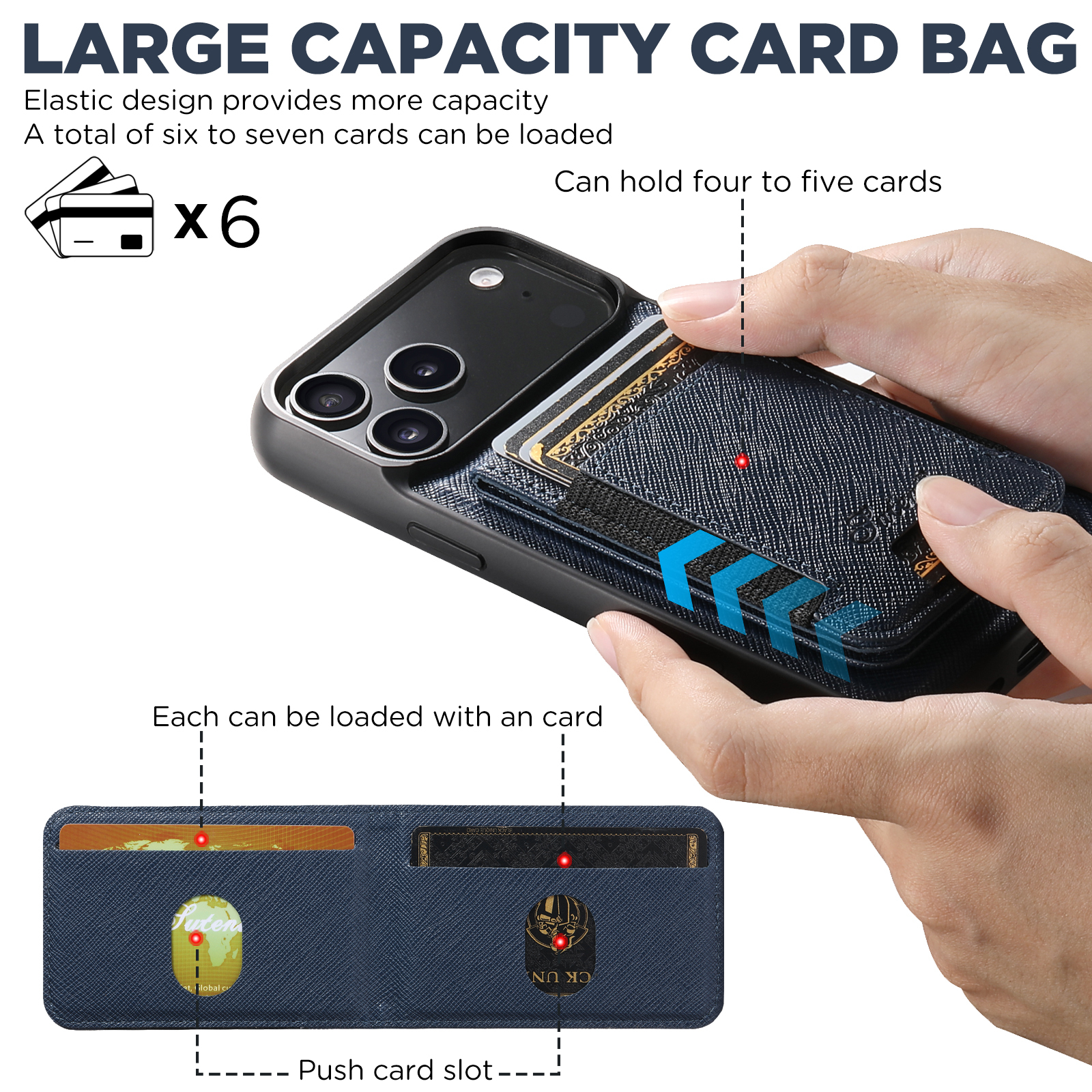 SUTENI H17SZ Wireless Charging Magnet Phone Case Card Holder Stand Faux Leather For iPhone 17 Pro Max 16 Plus 15 14 13 12