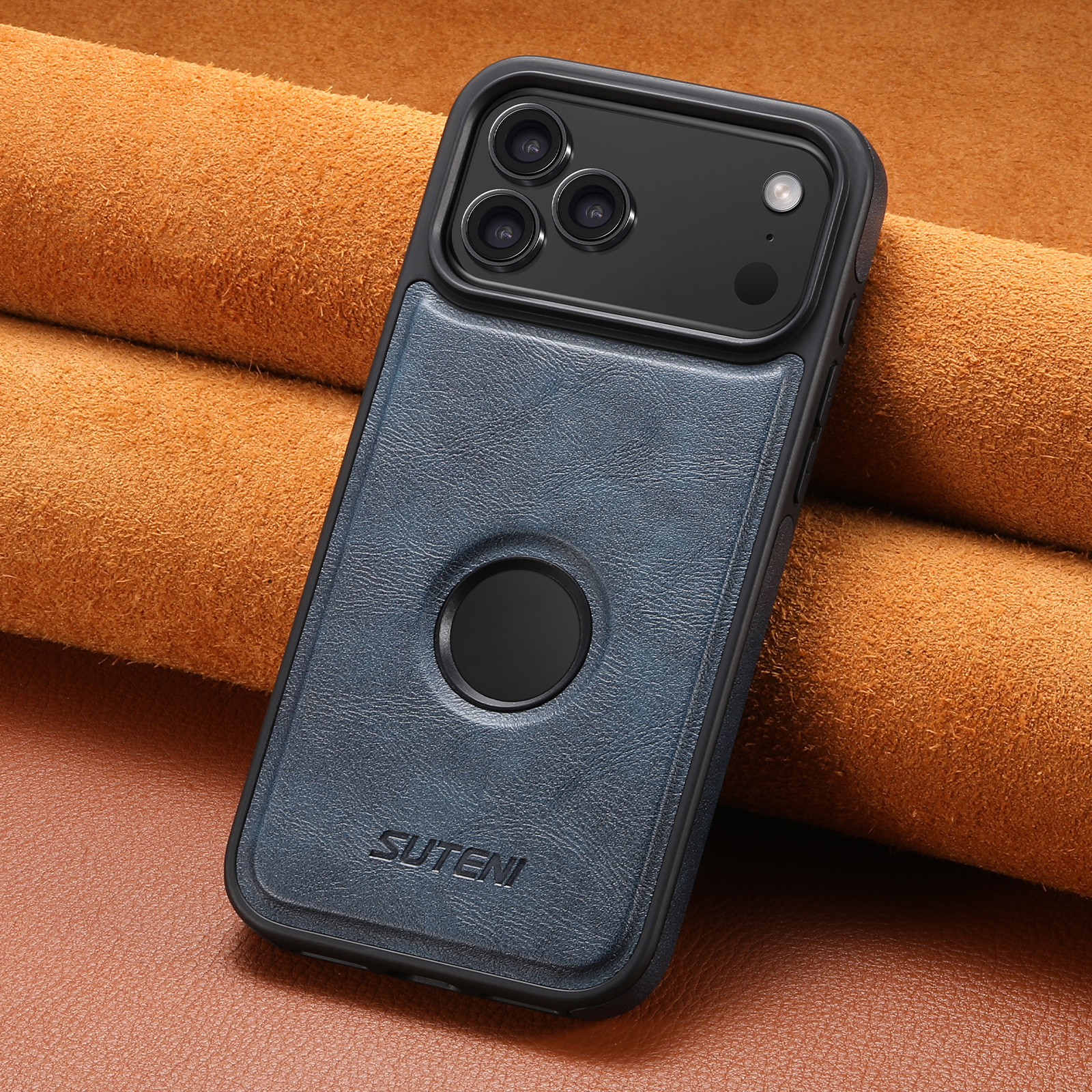SUTENI G1 Wireless Charging Luxury Faux Leather Magnet Phone Case For iPhone 17 Pro Max 16 Plus 15 14 13 12